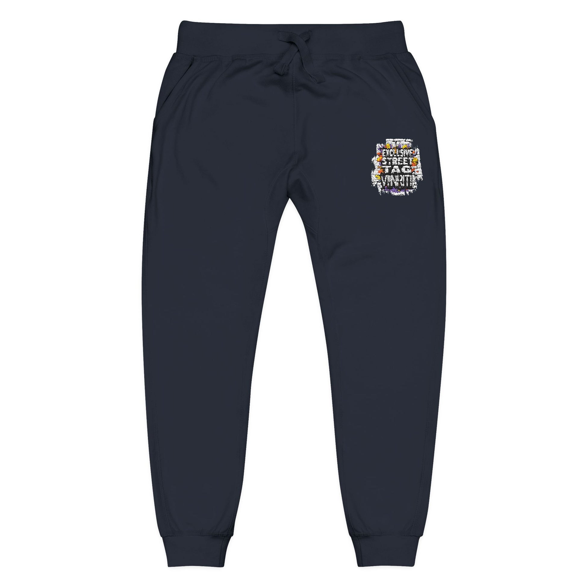 Viinriti Embroidered l Sweatpants — Cozy White Fleece Joggers