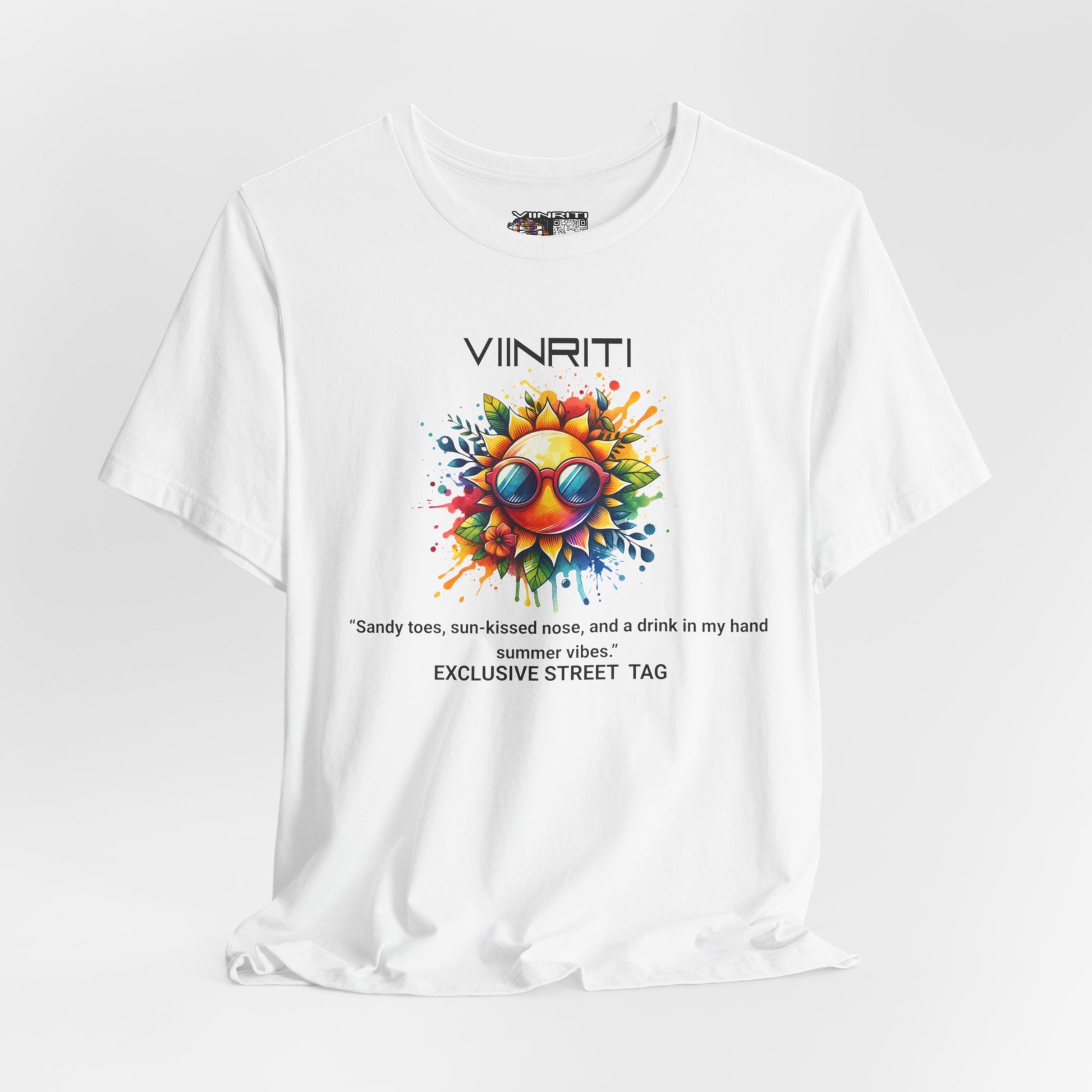 Summer Vibes Sunflower Tee - Colorful Sunglasses Graphic T-Shirt