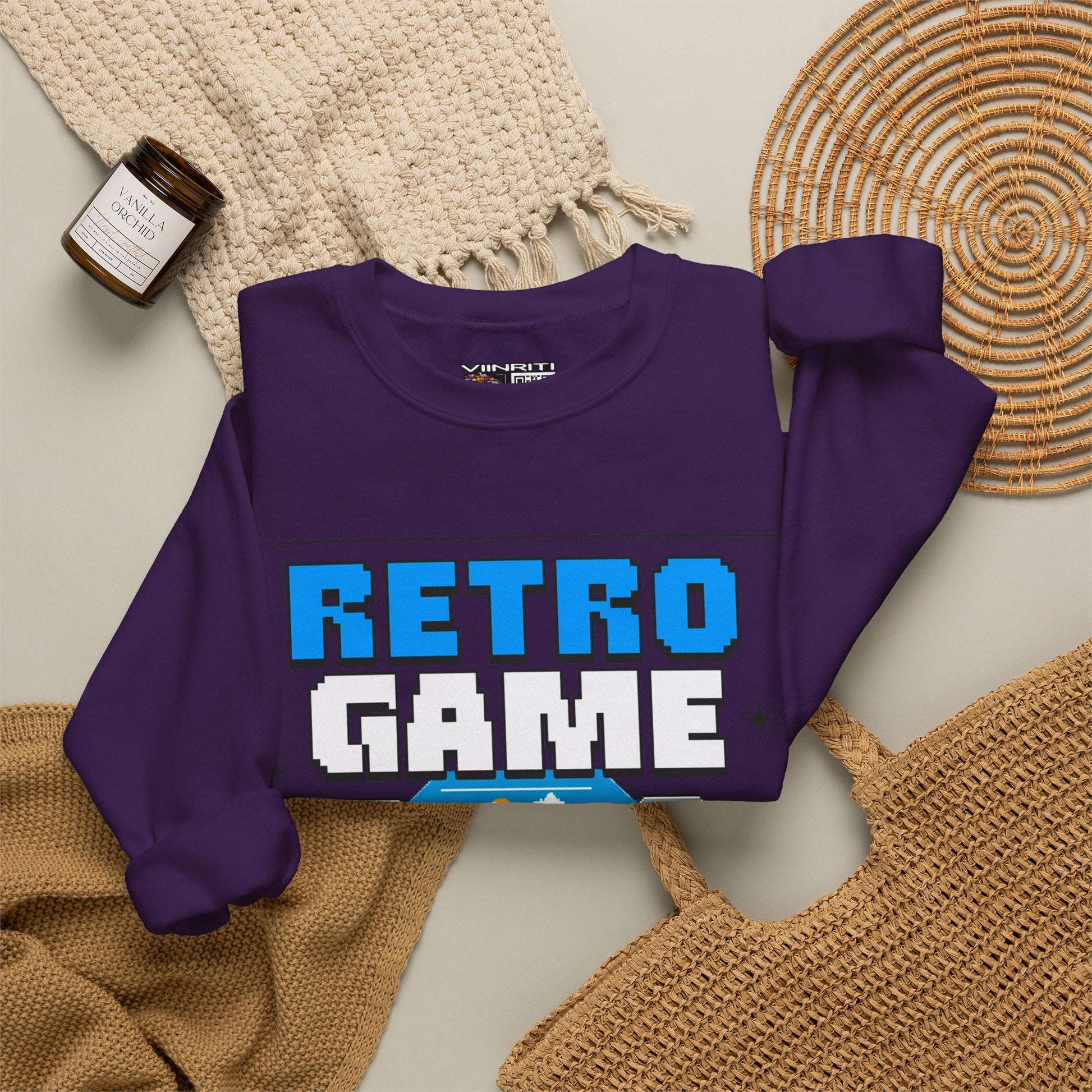 Retro Game Sweatshirt — Vintage 8-Bit Arcade Graphic Crewneck