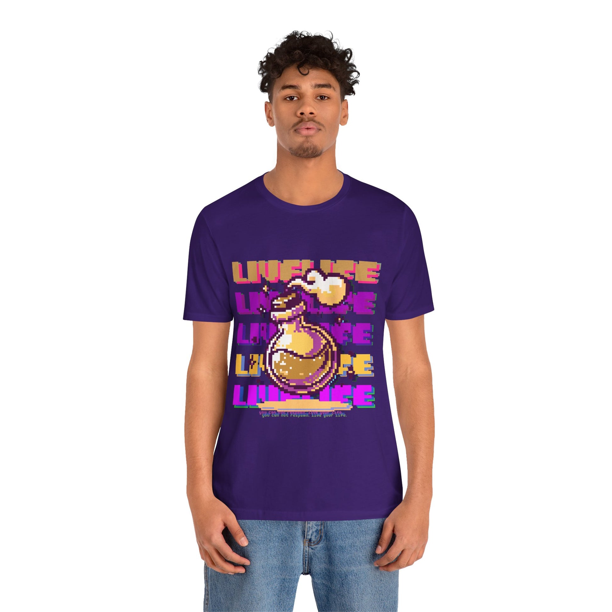 Live Life Pixel Frog Graphic Tee — Retro Gaming Nature T-Shirt