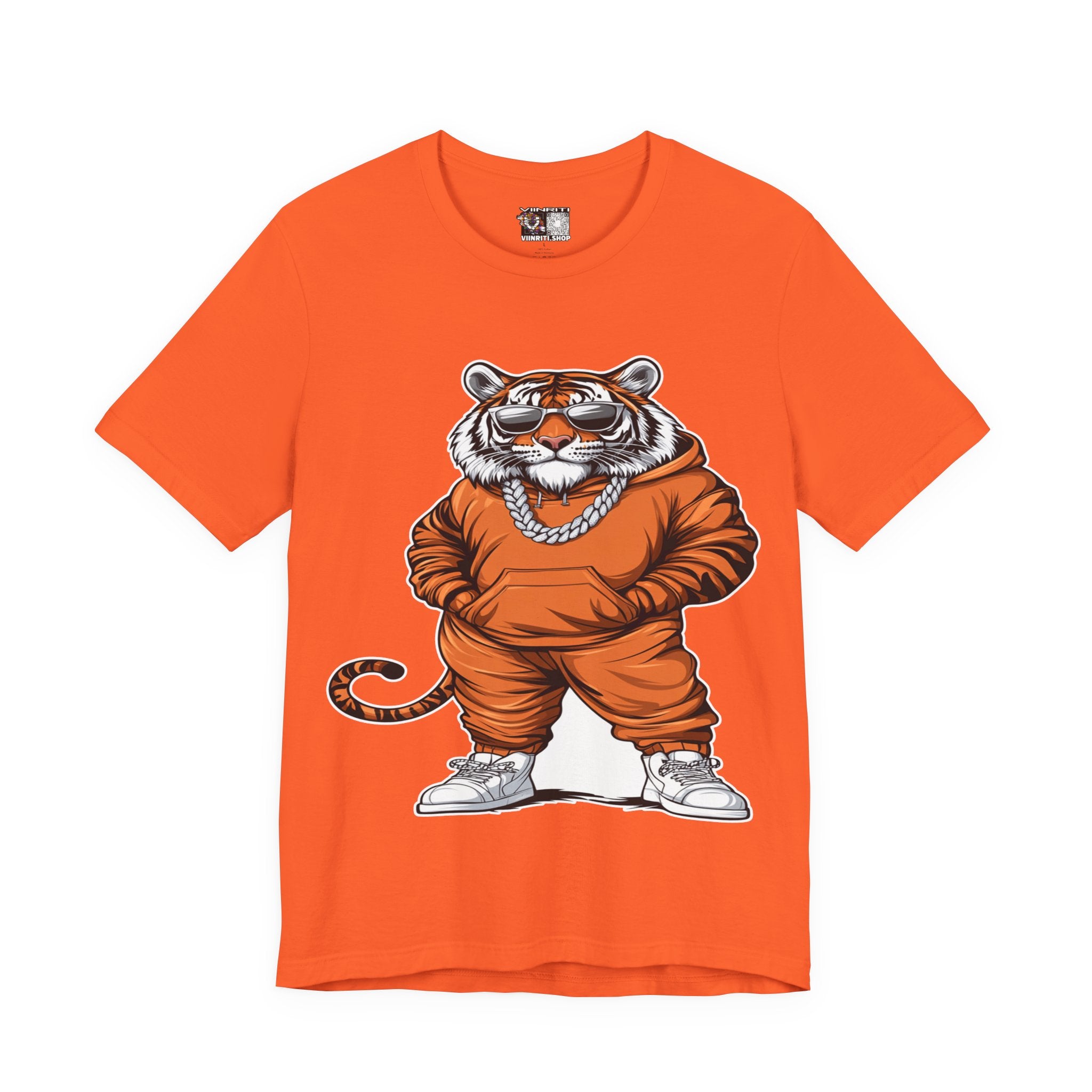 Tiger Streetwear T-Shirt — Cool Cartoon Tiger in Tracksuit Graphic Tee