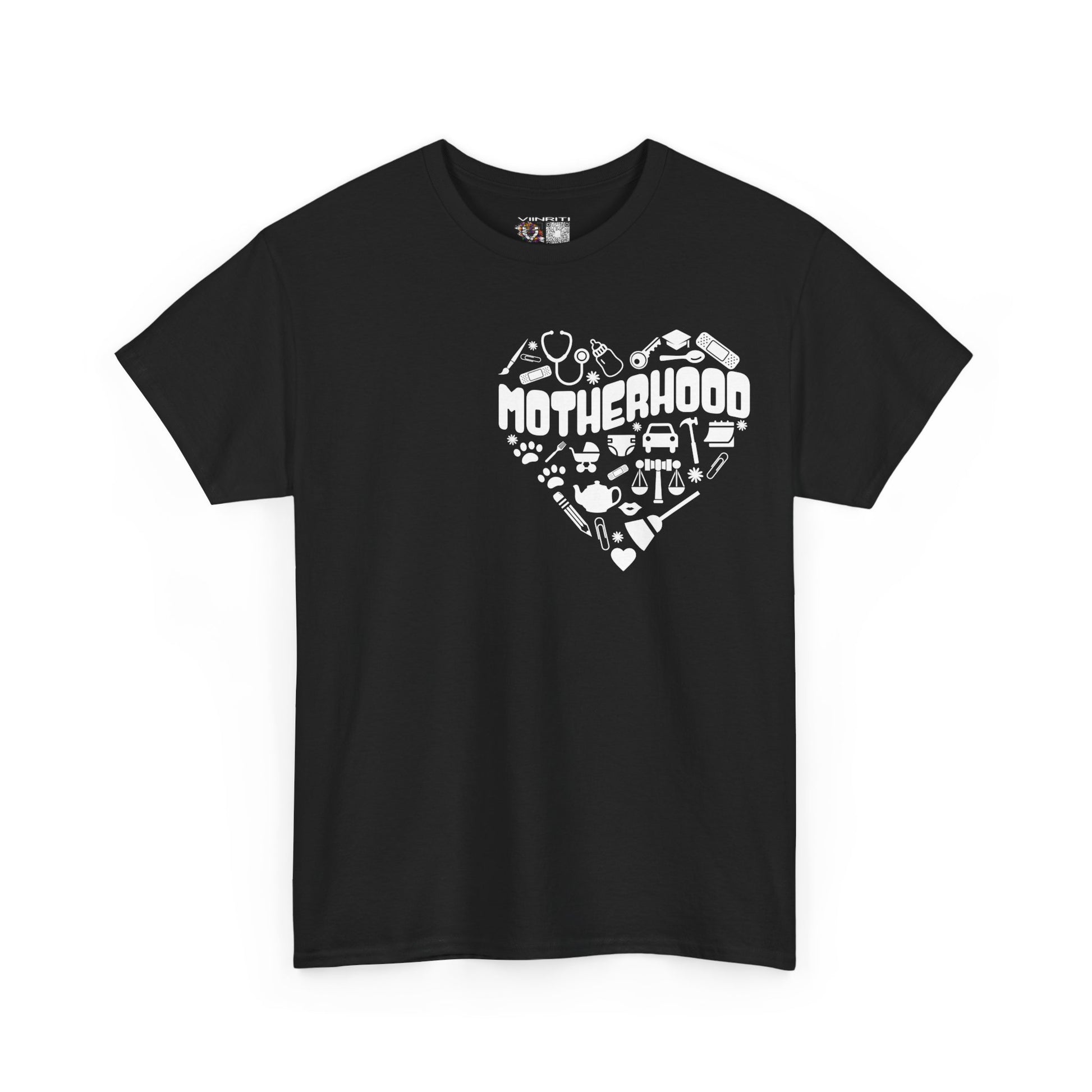 Motherhood Heart Tee — Mom Life Graphic T-Shirt