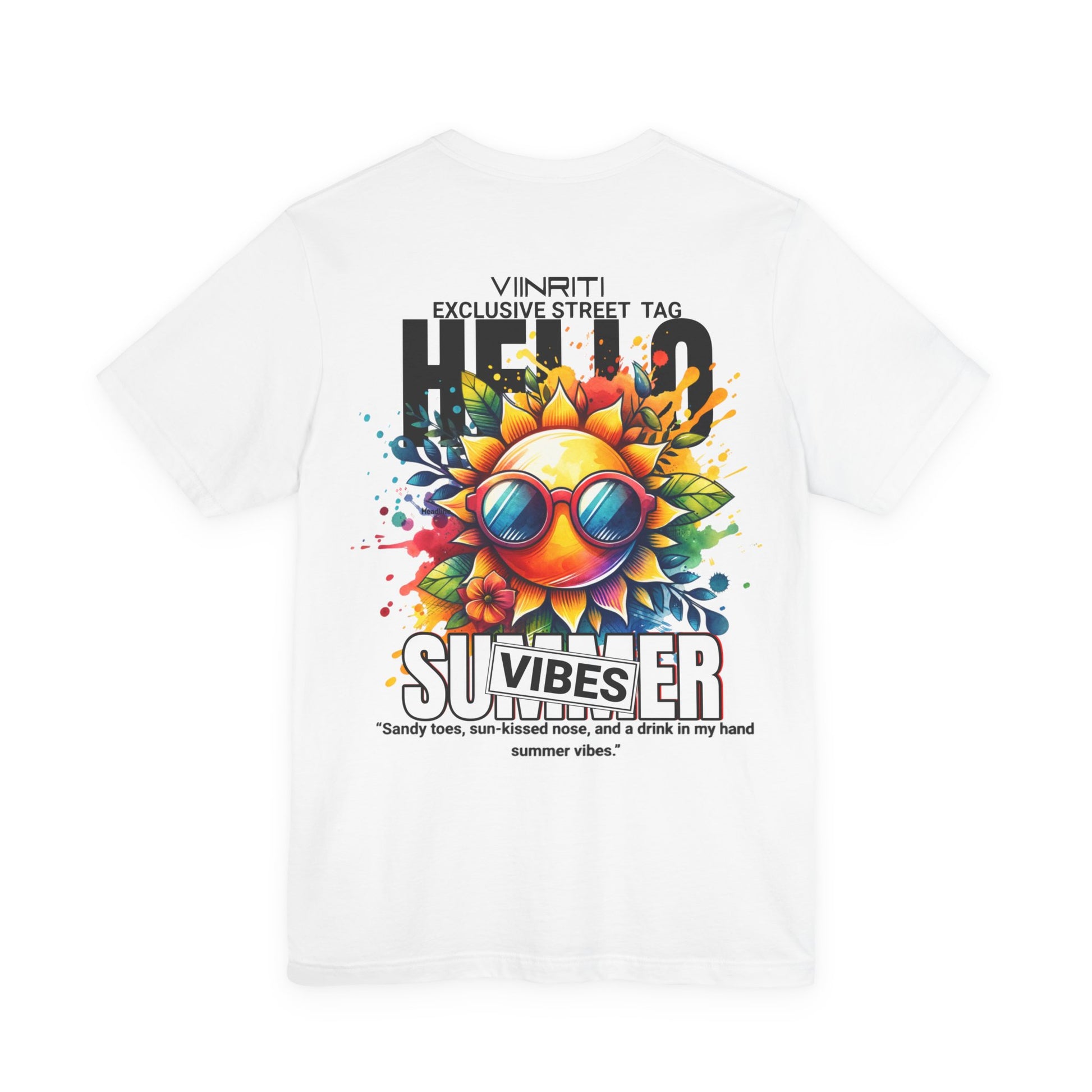 Summer Vibes Sunflower Tee - Colorful Sunglasses Graphic T-Shirt
