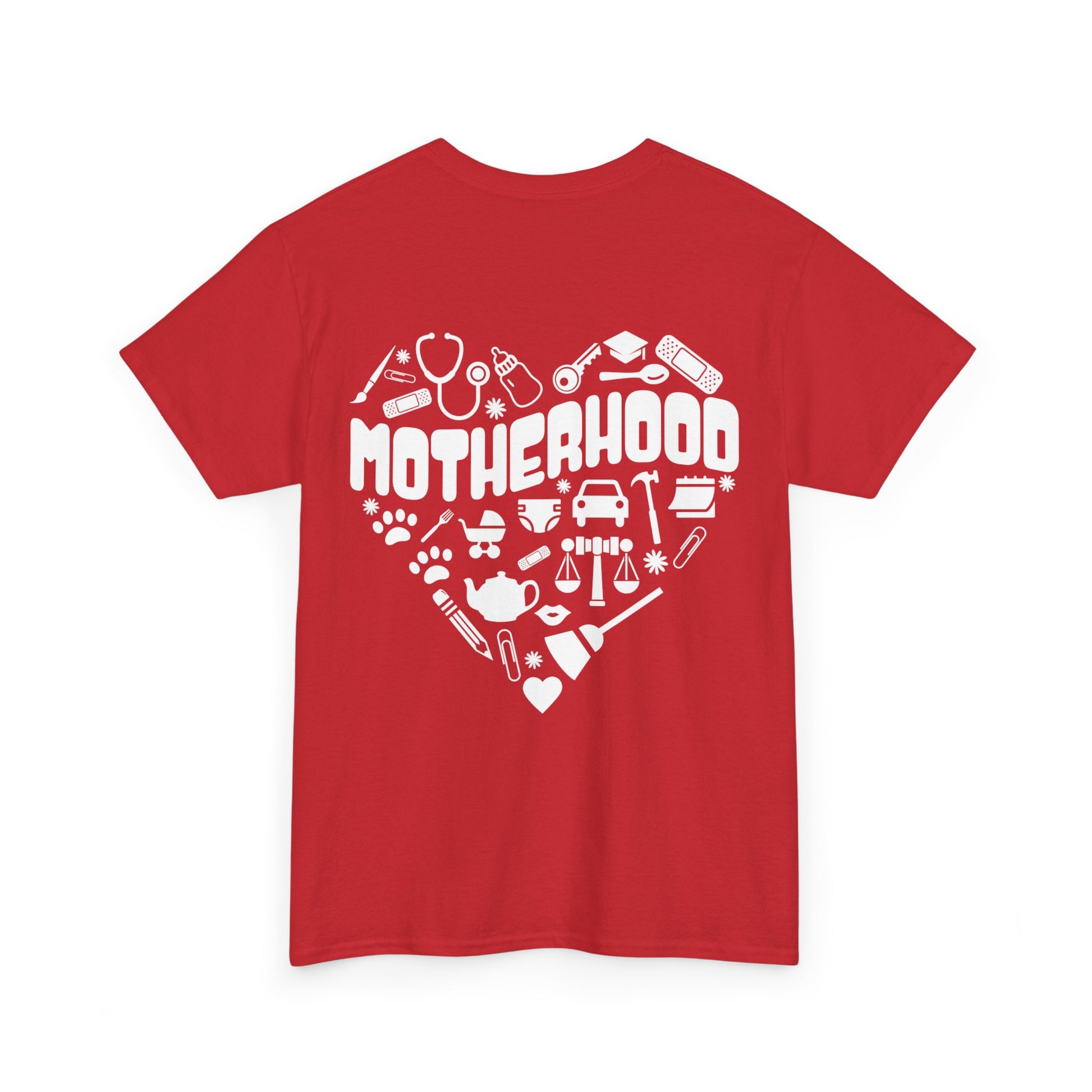 Motherhood Heart Tee — Mom Life Graphic T-Shirt