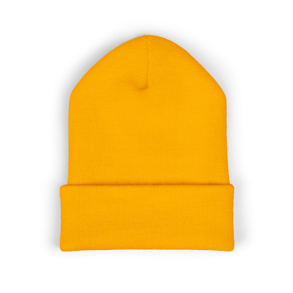 Embroidered 'Viinriti Est' Cuffed Beanie — Classic Knit Winter Hat