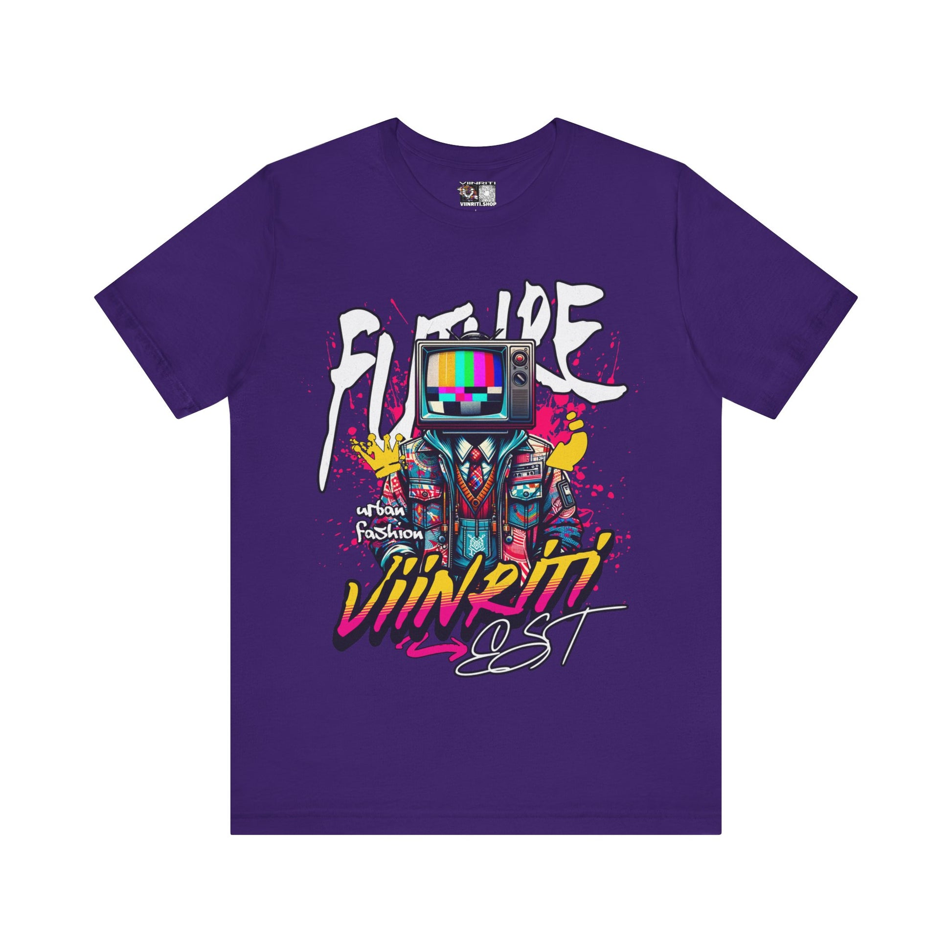 """"" VIINRITI  EXCLUSIVE Retro TV Robot Graphic Tee — "Vibe In Reset" Streetwear T-Shirt