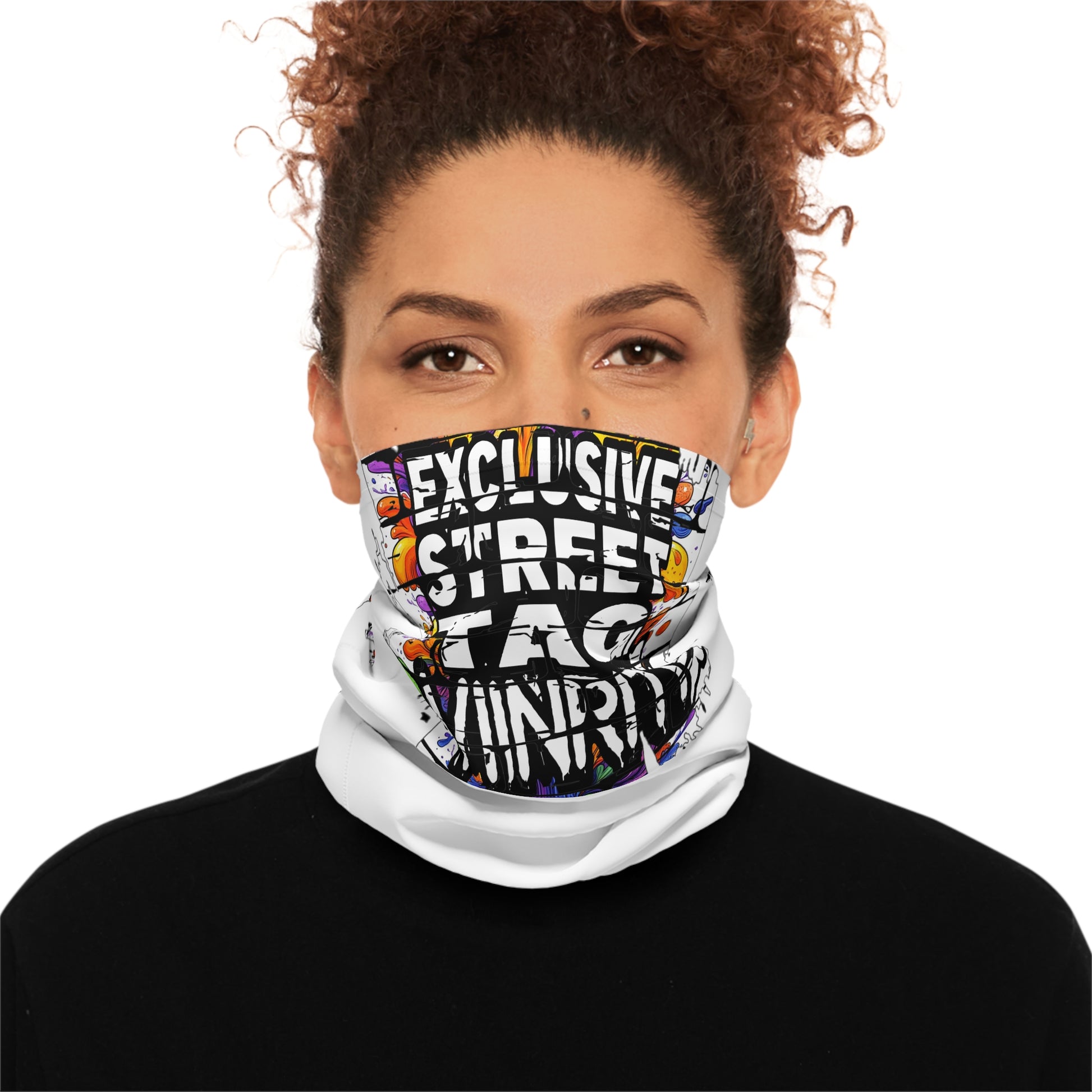 """"Viinriti Street Tag Graffiti Neck Gaiter – Colorful Urban Spray Paint Design