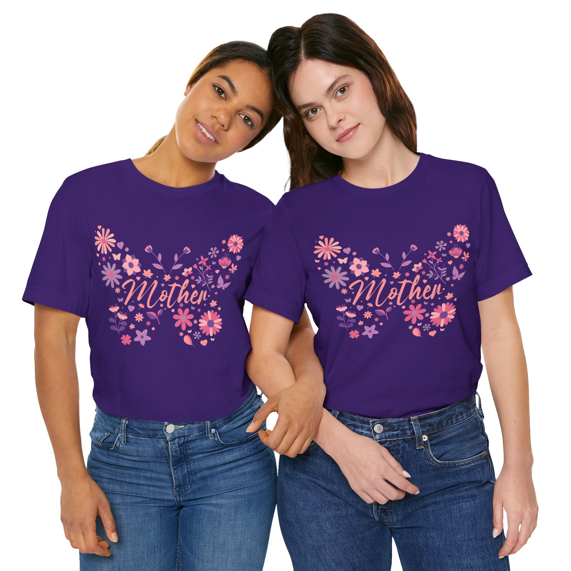 Butterfly Mother T-Shirt,Tee for Mom, Floral Gift, Birthday Present, Mother's Day Apparel, Cute Butterfly Design