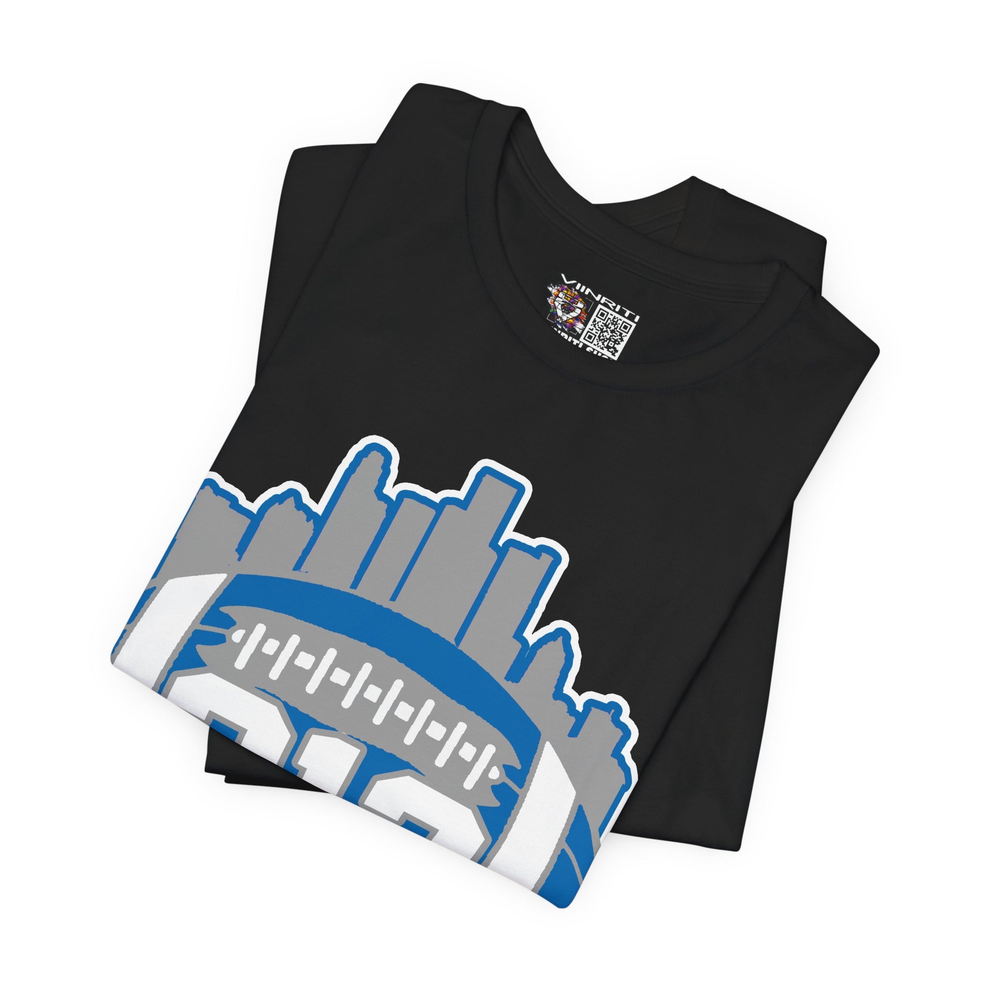 Detroit 313 Football T-Shirt — City Skyline & Number 313 Logo