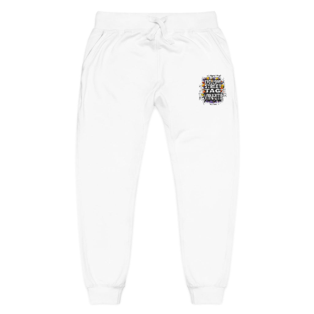 Viinriti Embroidered l Sweatpants — Cozy White Fleece Joggers