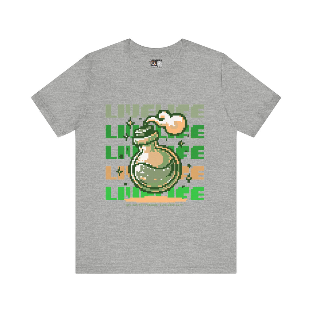 Live Life Pixel Frog Graphic Tee — Retro Gaming Nature T-Shirt