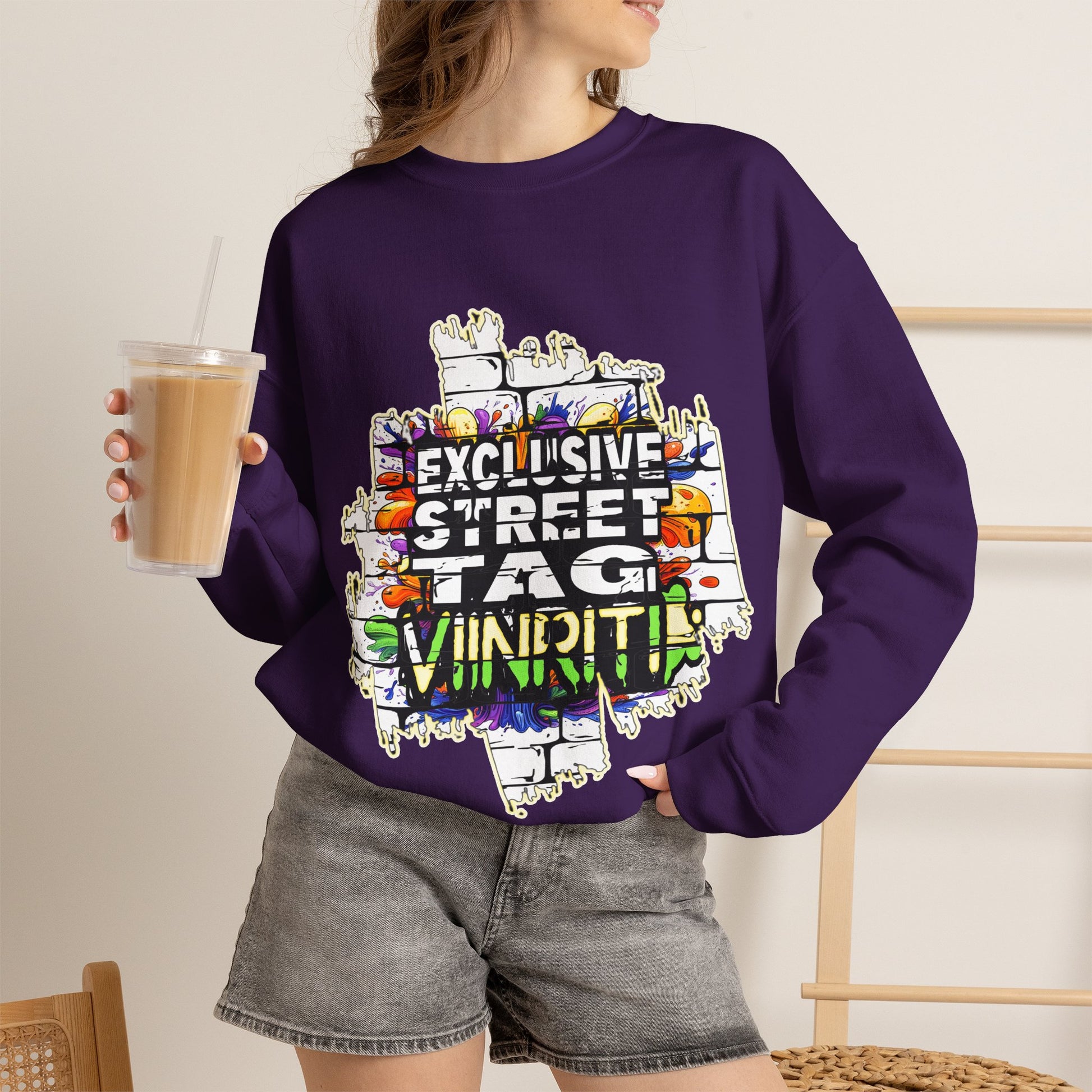 VIINRITI EXCLUSIVE Graffiti 'Exclusive Street Tag' Crewneck Sweatshirt