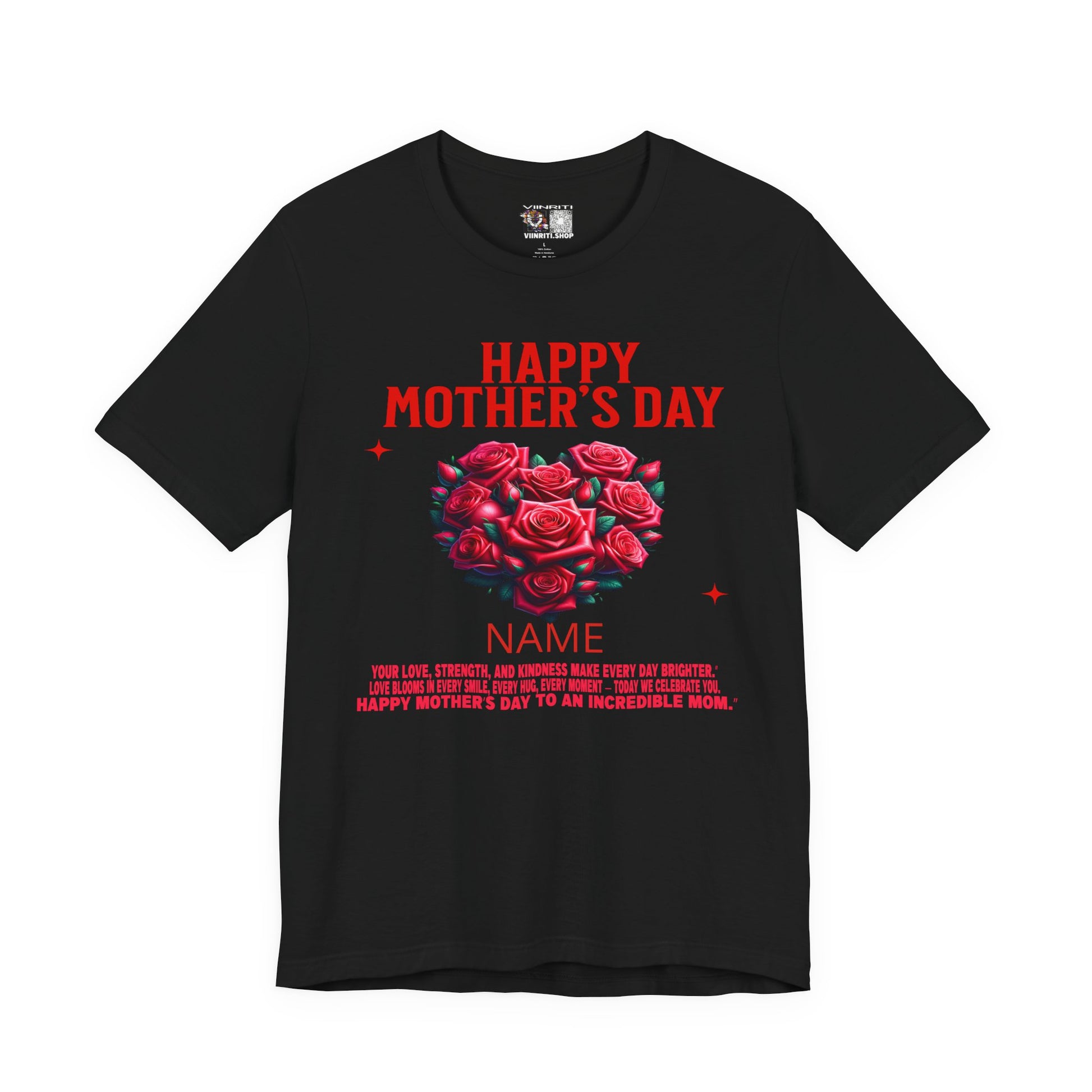 Mother's Day Rose Heart Tee — Personalized "Happy Mother's Day" Shirt