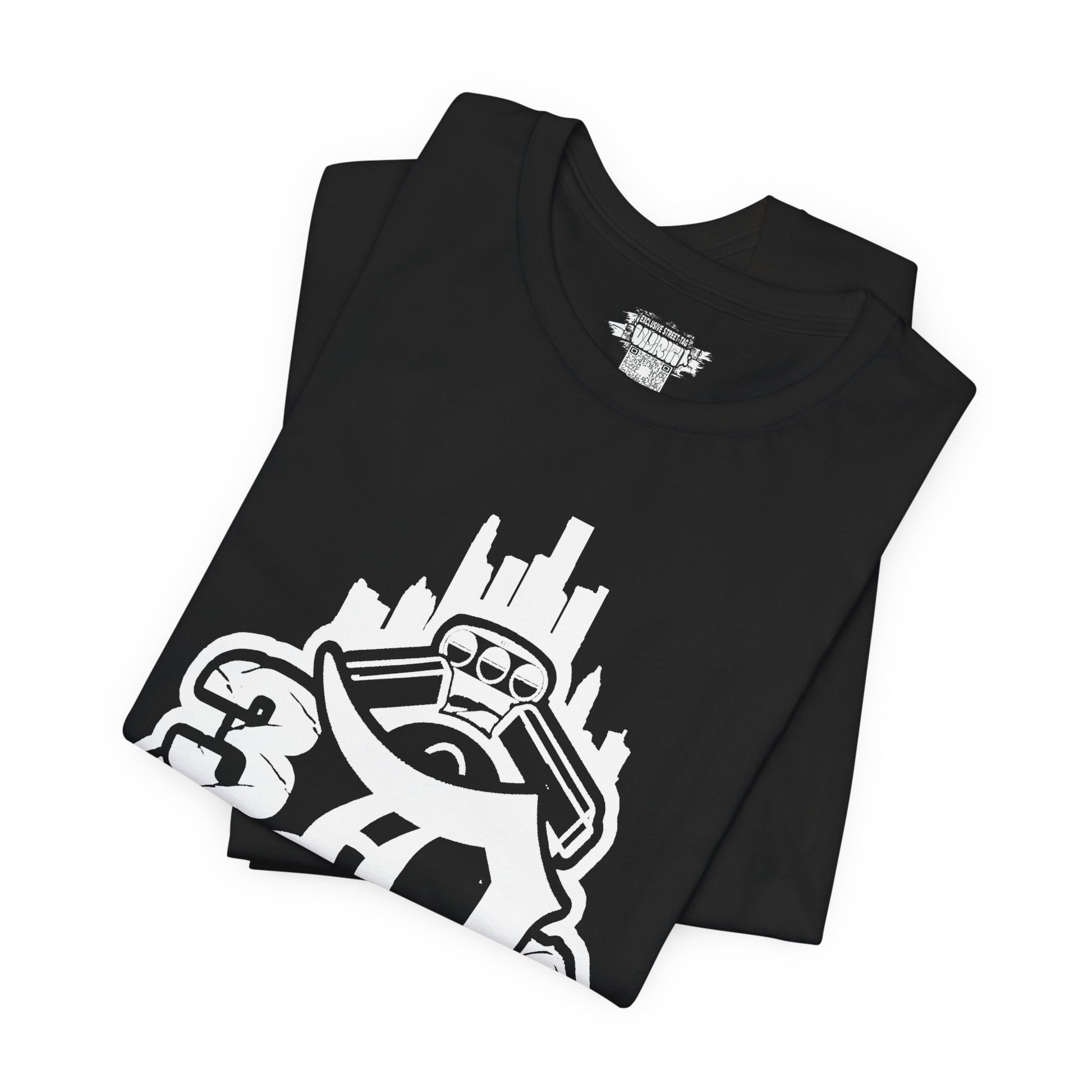 Detroit D Monochrome Tee — City Skyline & Motor Graphic T-Shirt