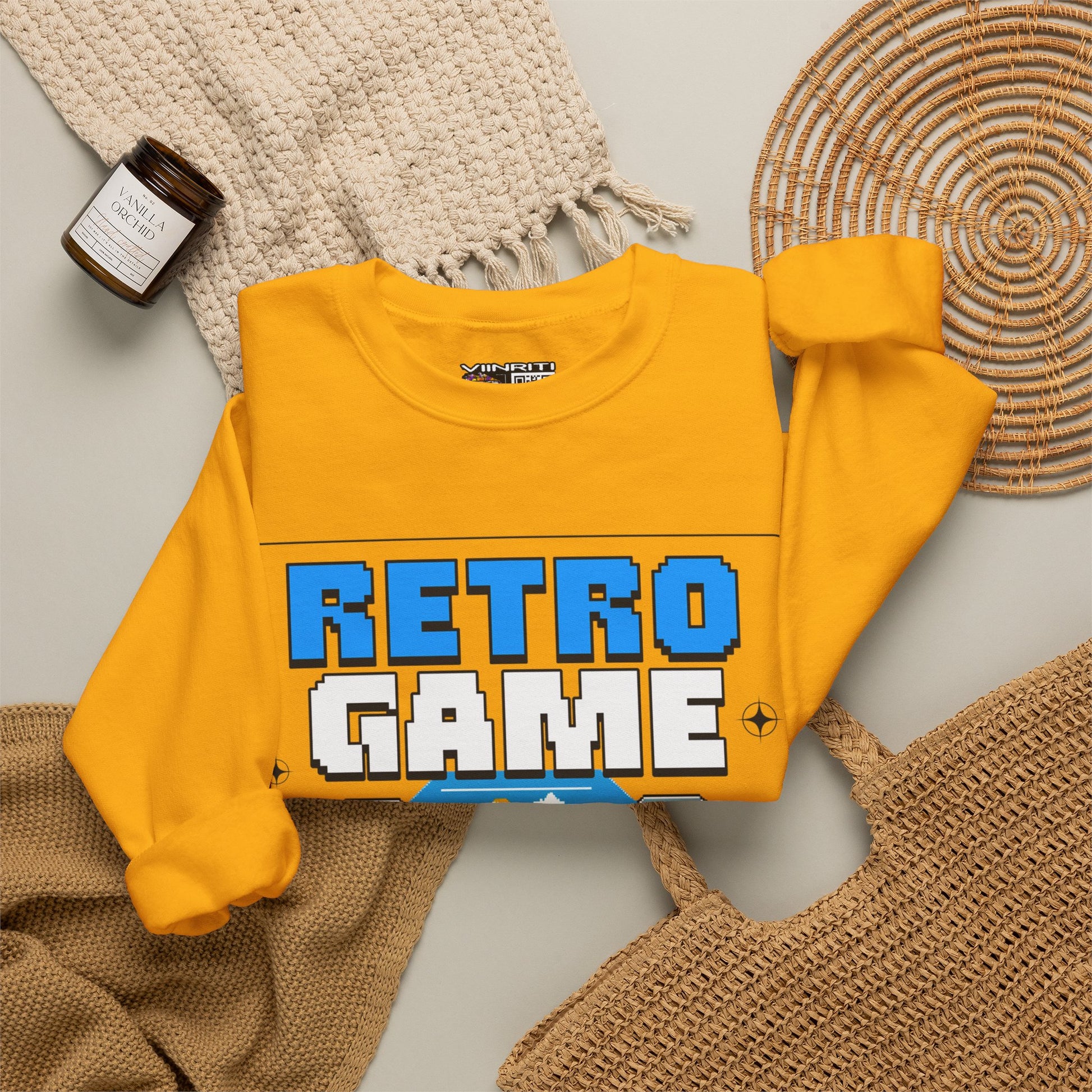 Retro Game Sweatshirt — Vintage 8-Bit Arcade Graphic Crewneck