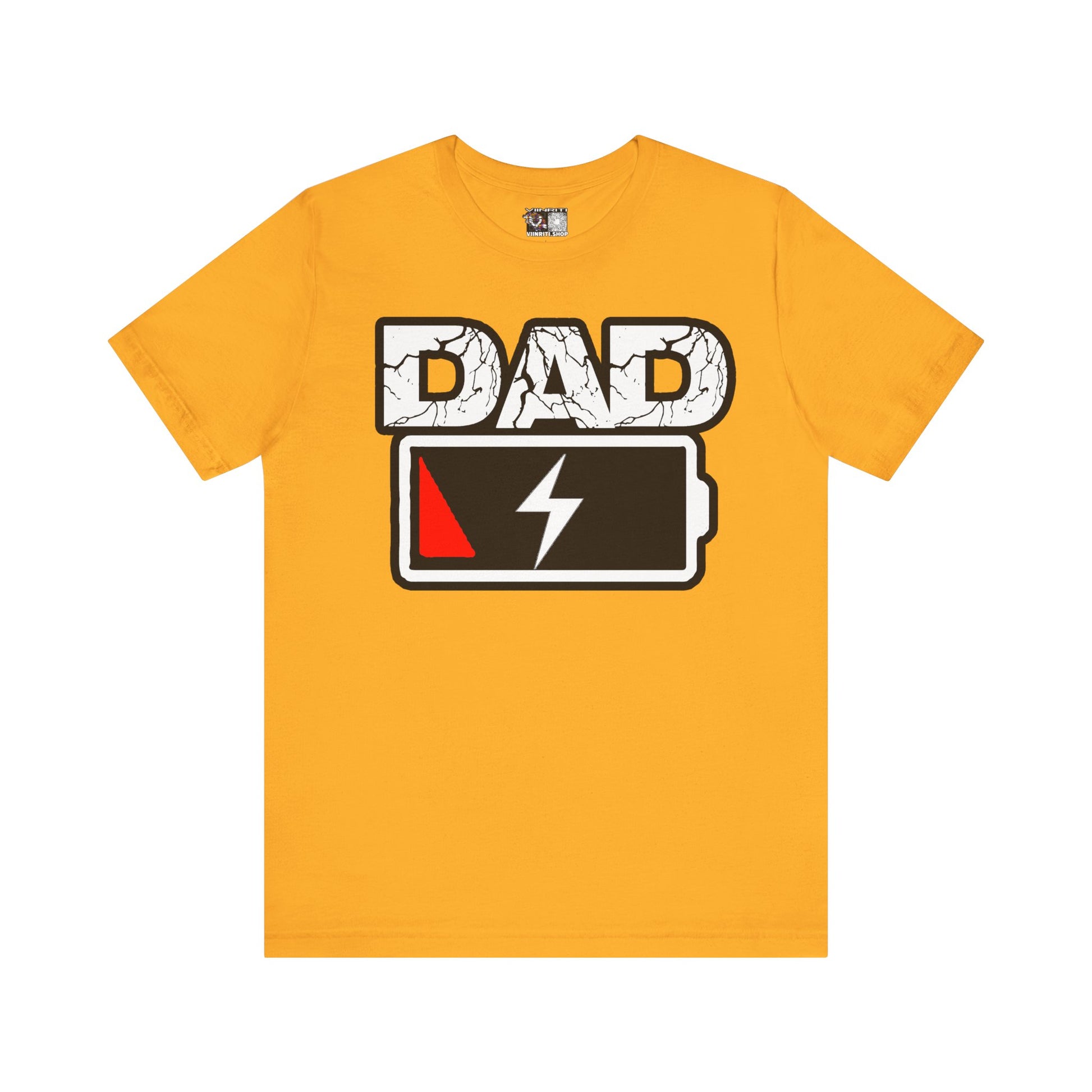 Dad Low Battery T‑Shirt — Funny Father’s Day Exhausted Dad Tee
