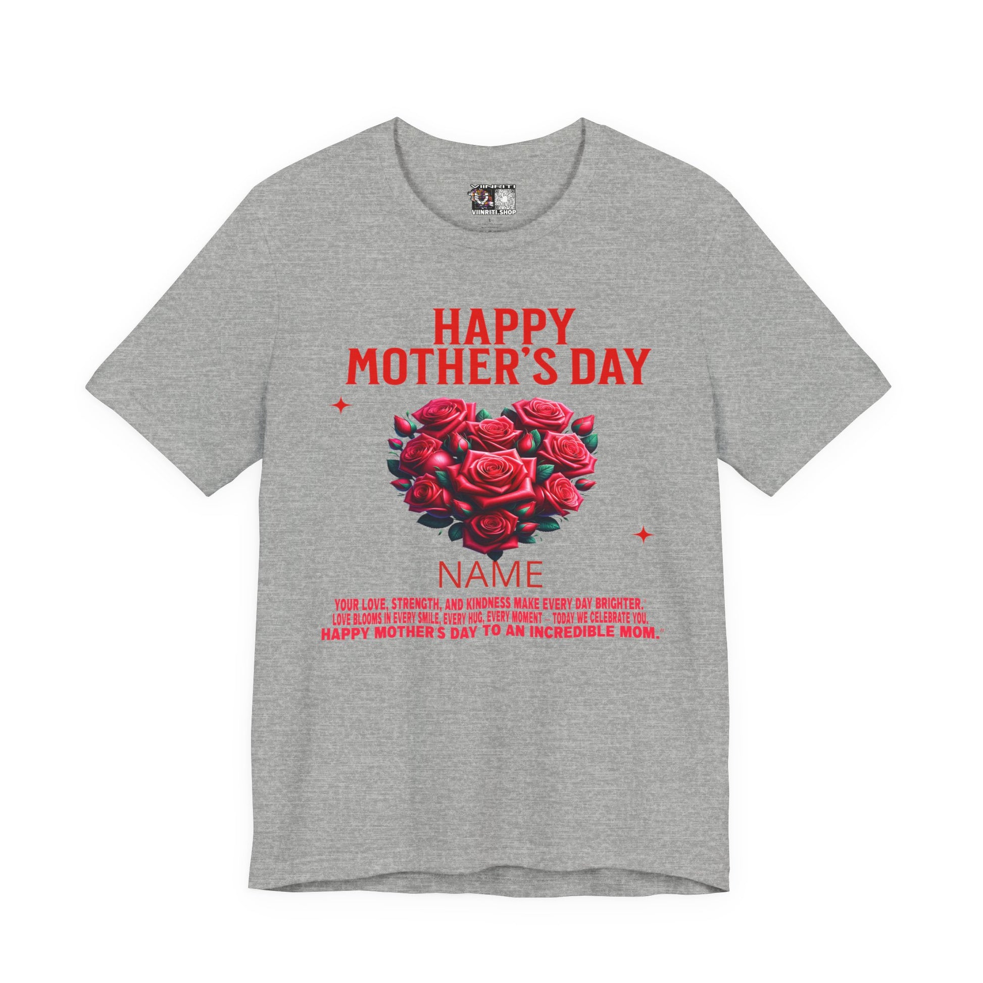 Mother's Day Rose Heart Tee — Personalized "Happy Mother's Day" Shirt
