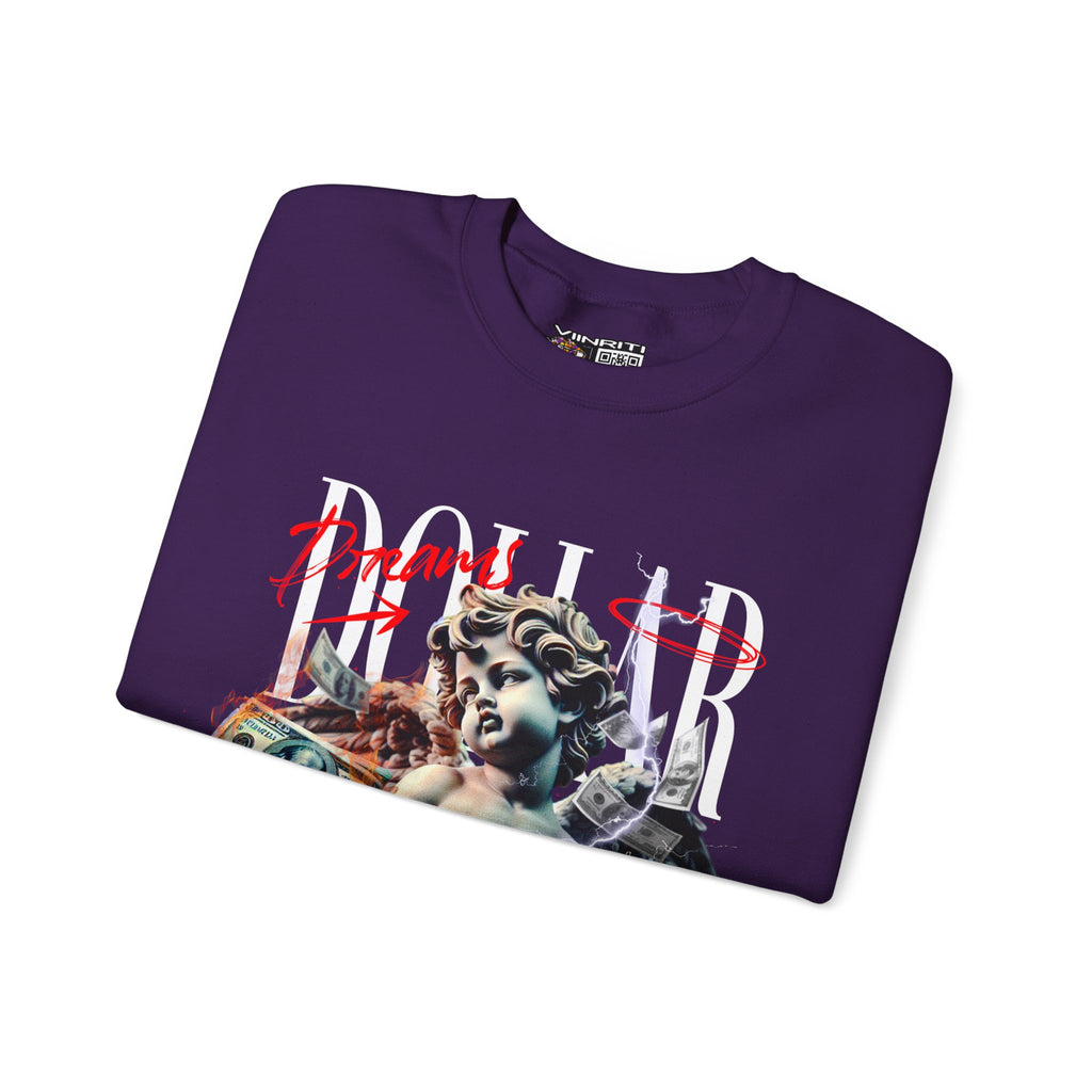 Crewneck Sweatshirt — 'Dollar' Statue Collage Graphic