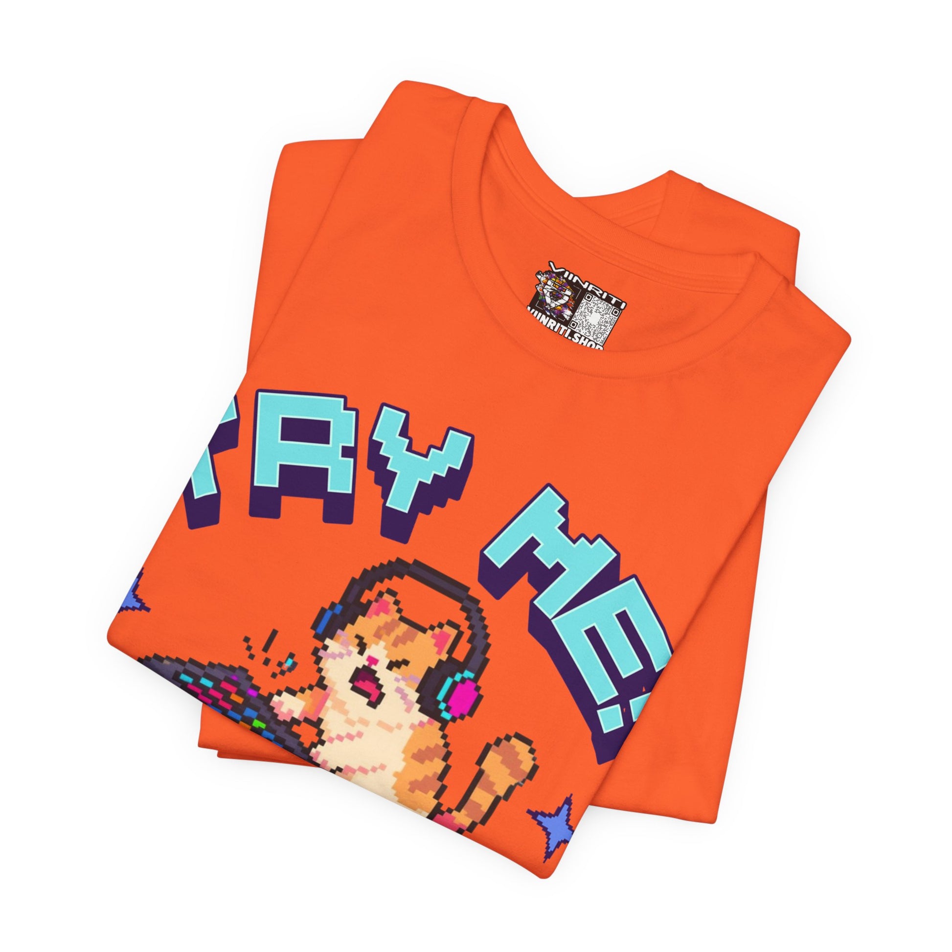 Try Me! Gamer Cat T‑Shirt — "Defeat Is Temporary, Rage Is Forever" Retro Pixel Tee