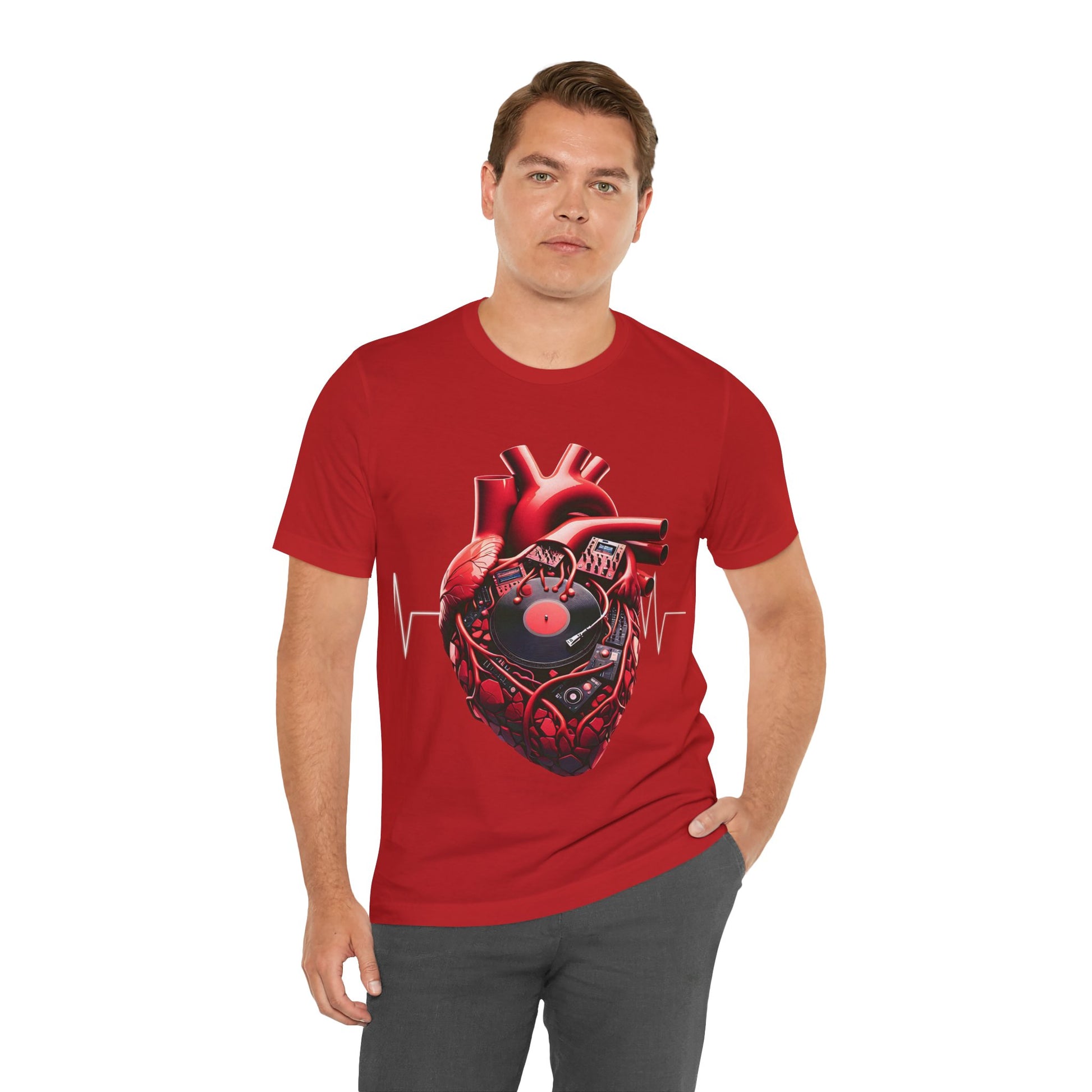 Heart Beat Vinyl Tee — Anatomical Heart Record T-Shirt