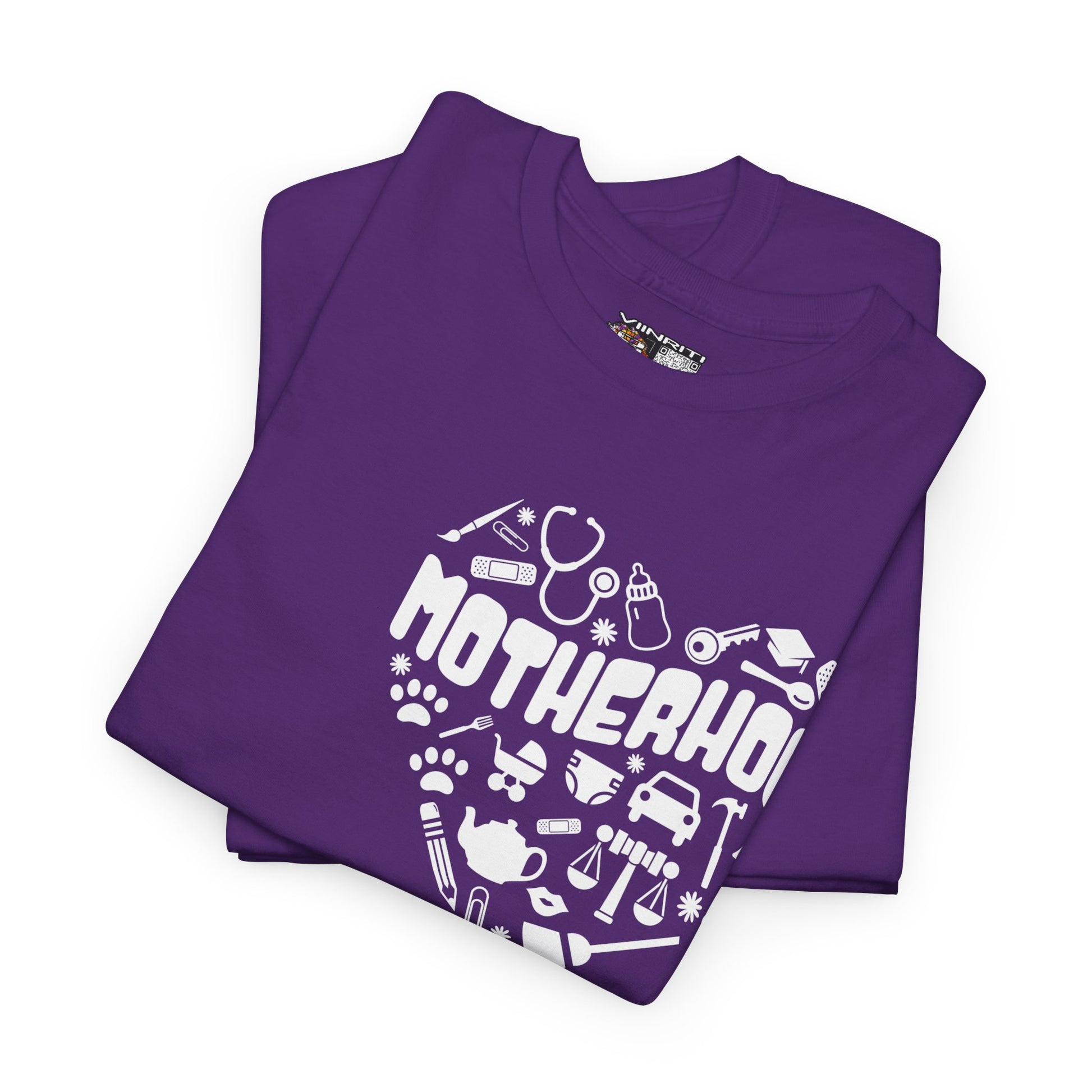 Motherhood Heart Tee — Mom Life Graphic T-Shirt