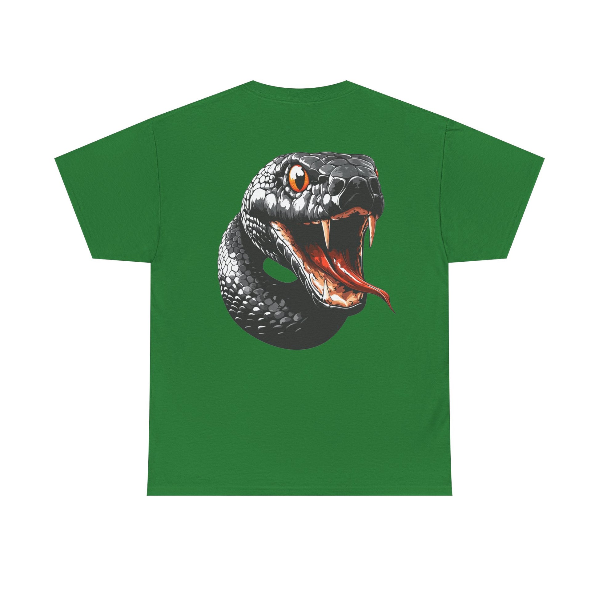 """"VIINRITI Snake Head Graphic Tee — Fierce Black Snake Illustration T-Shirt