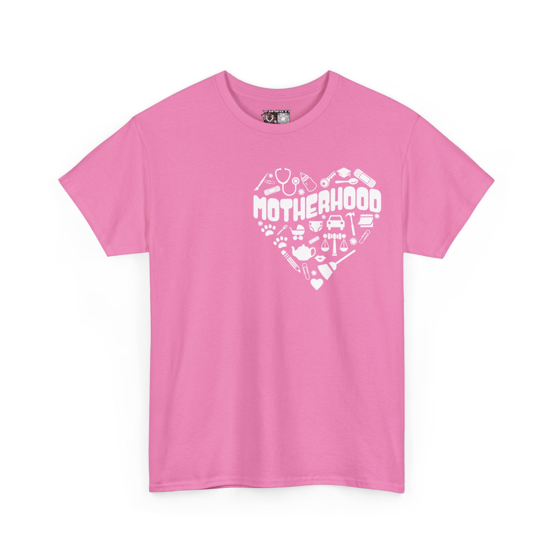 Motherhood Heart Tee — Mom Life Graphic T-Shirt