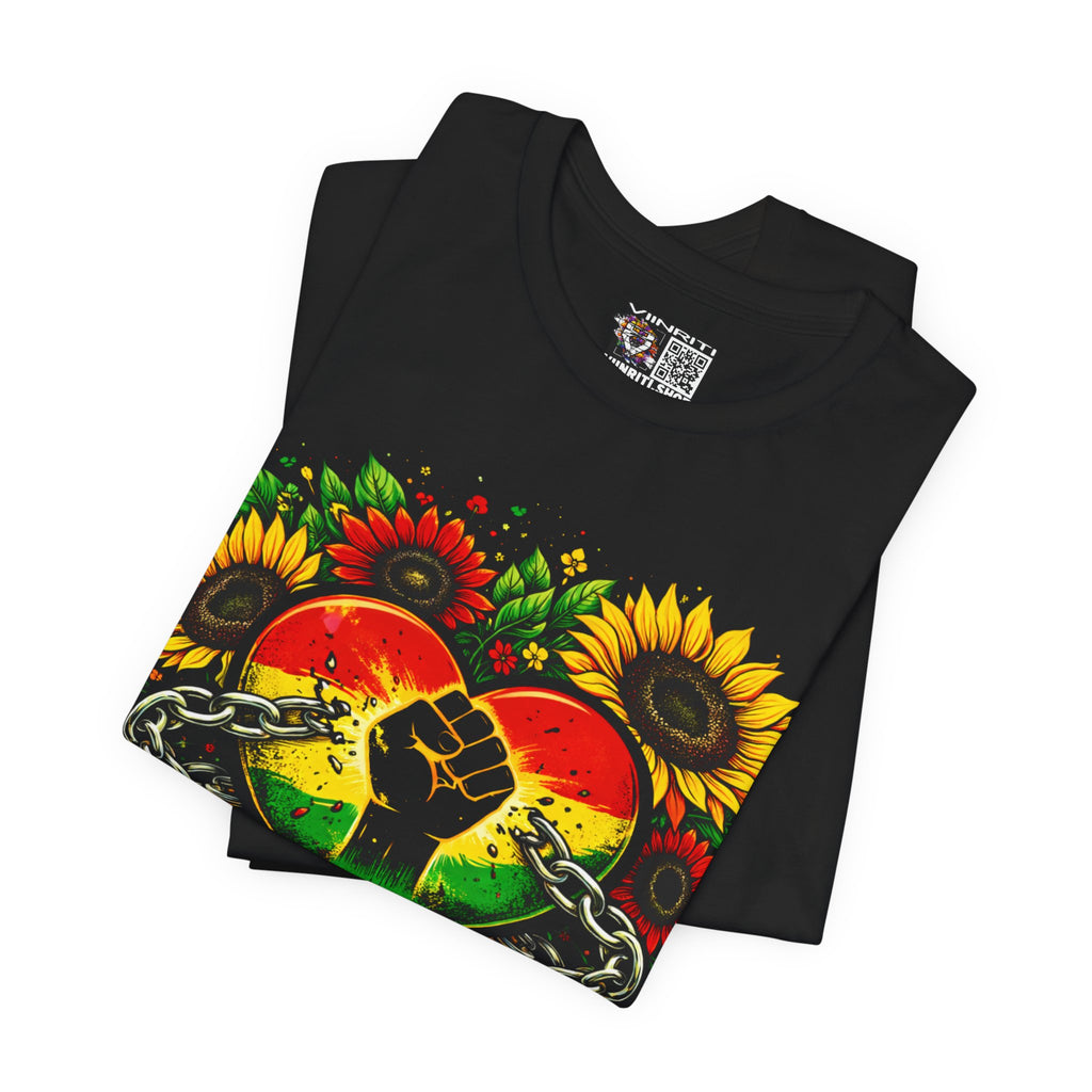 Juneteenth Heart Fist T-Shirt — Black History Celebration Tee