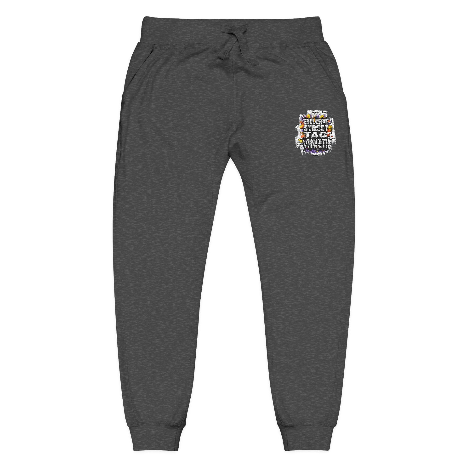 Viinriti Embroidered l Sweatpants — Cozy White Fleece Joggers