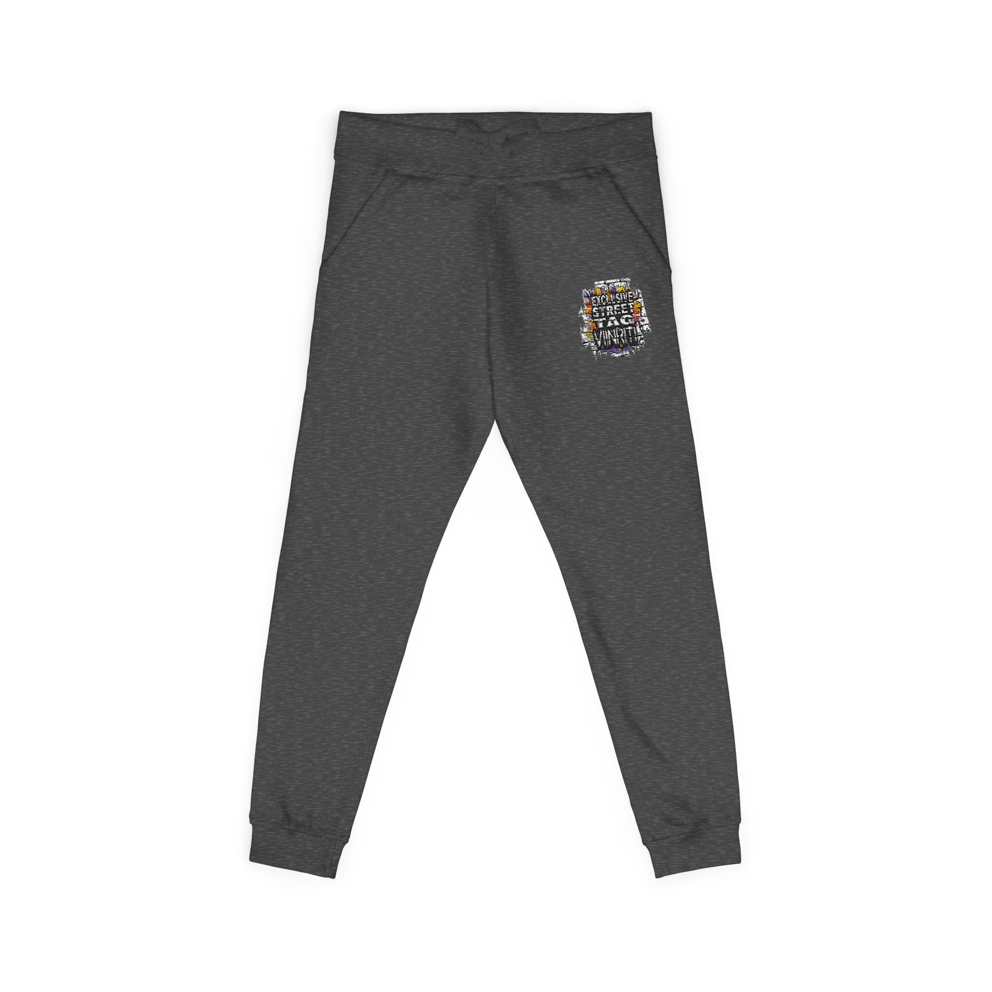 Viinriti Embroidered l Sweatpants — Cozy White Fleece Joggers