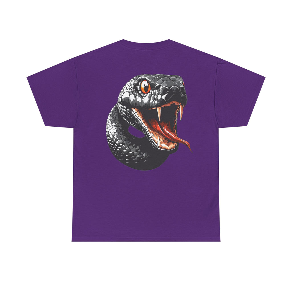 """"VIINRITI Snake Head Graphic Tee — Fierce Black Snake Illustration T-Shirt