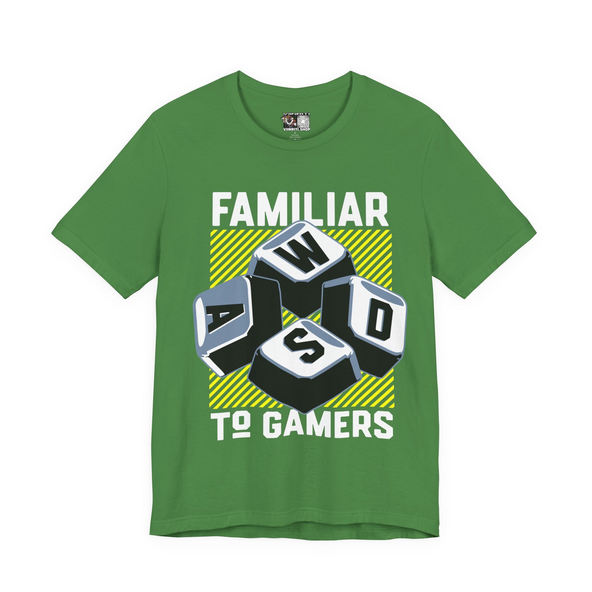 ""Gamer WASD Keys T‑Shirt — "Familiar to Gamers" Retro Keycap Tee