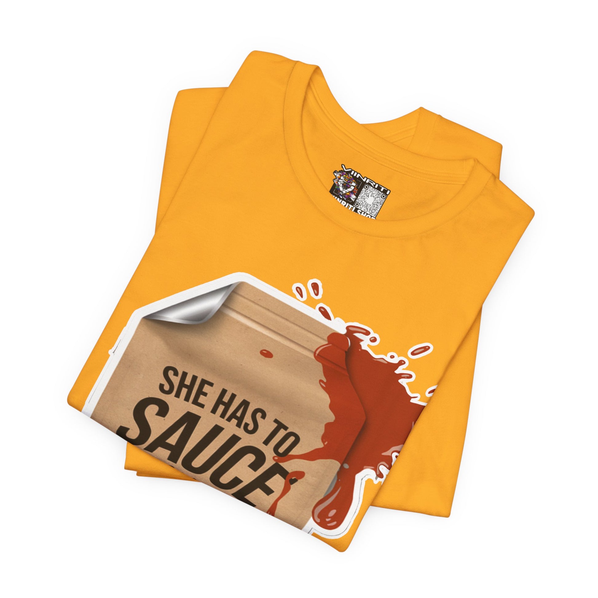 She has to sauce me up Humorous Foodie Guy Jersey Tee - 'Sauce Me Up' Design