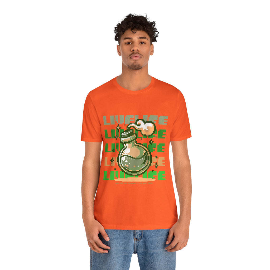 Live Life Pixel Frog Graphic Tee — Retro Gaming Nature T-Shirt