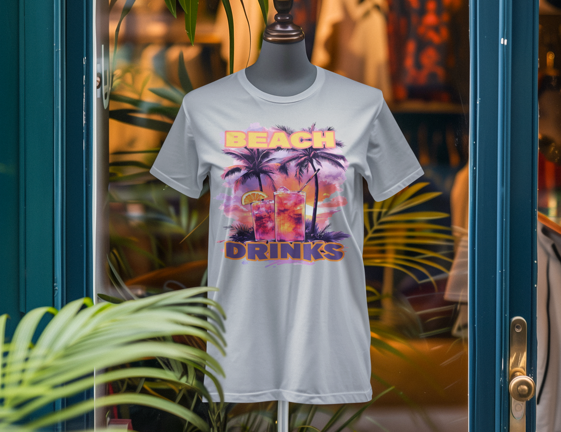 Beach Drinks Unisex Jersey Tee, Summer Shirt, Vacation T-Shirt, Tropical Paradise Top, Casual Beachwear