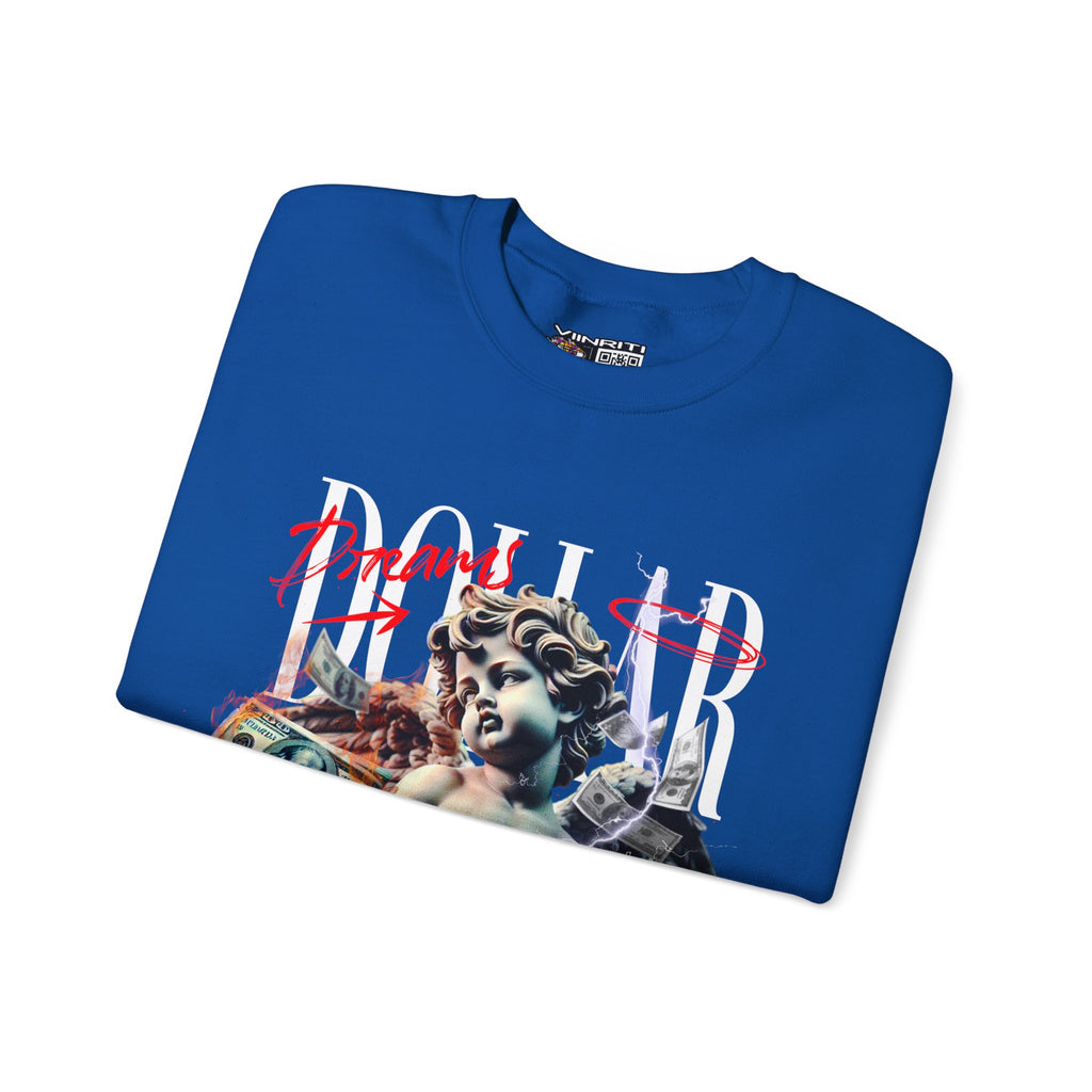 Crewneck Sweatshirt — 'Dollar' Statue Collage Graphic