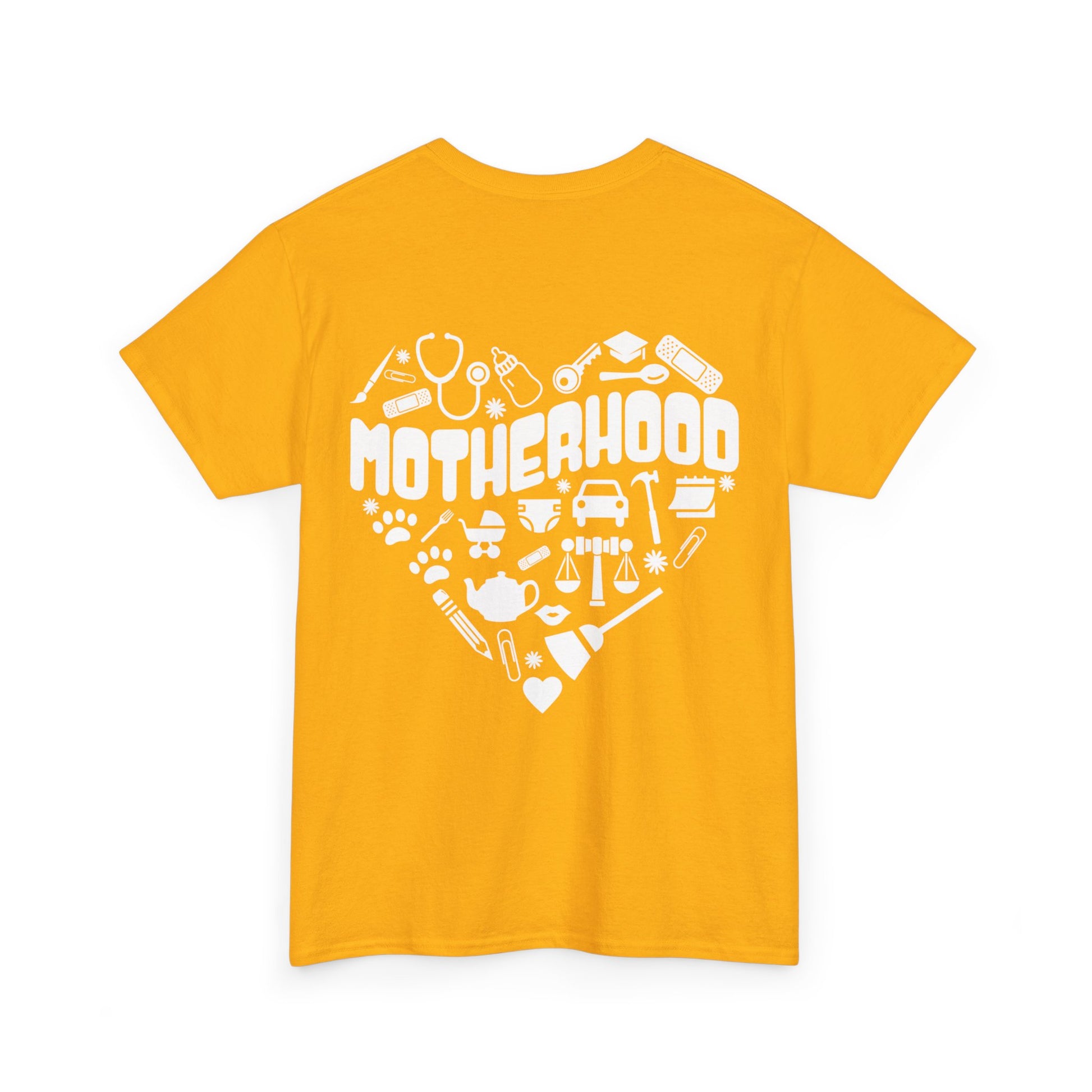 Motherhood Heart Tee — Mom Life Graphic T-Shirt