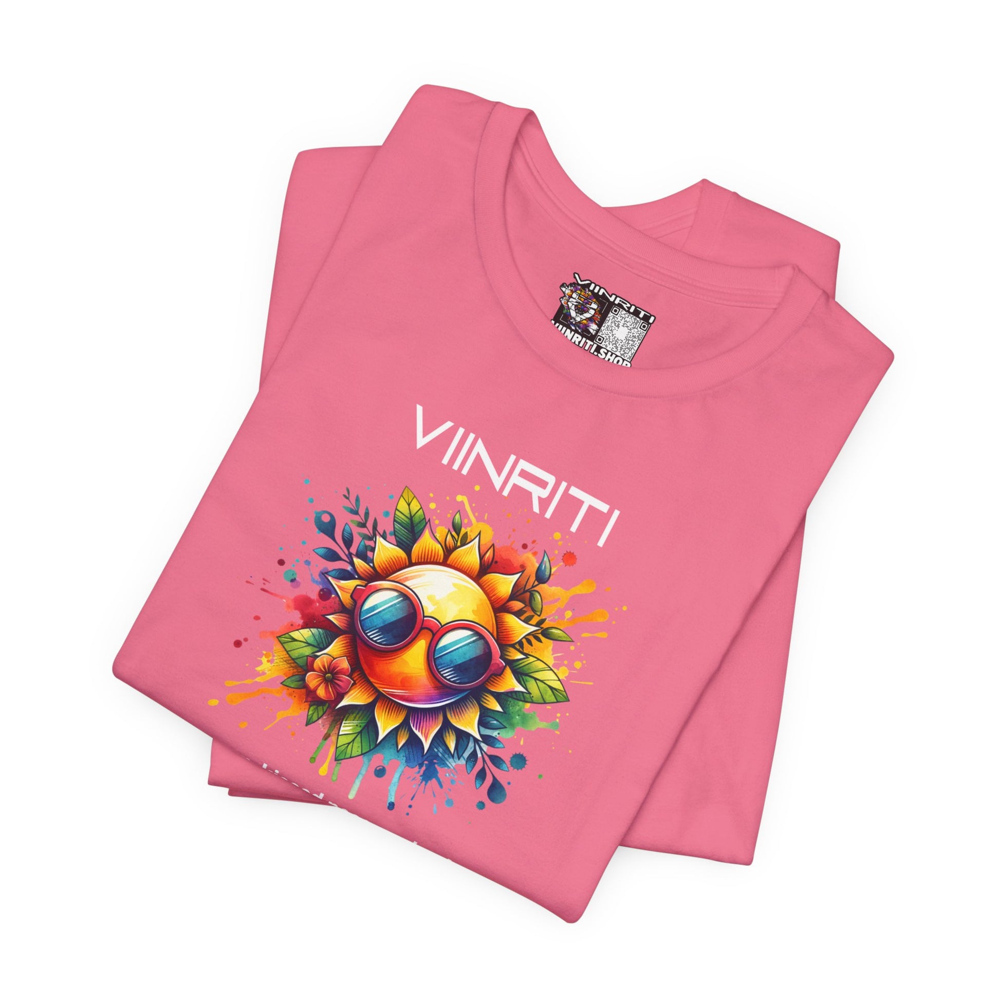Summer Vibes Sunflower Tee - Colorful Sunglasses Graphic T-Shirt