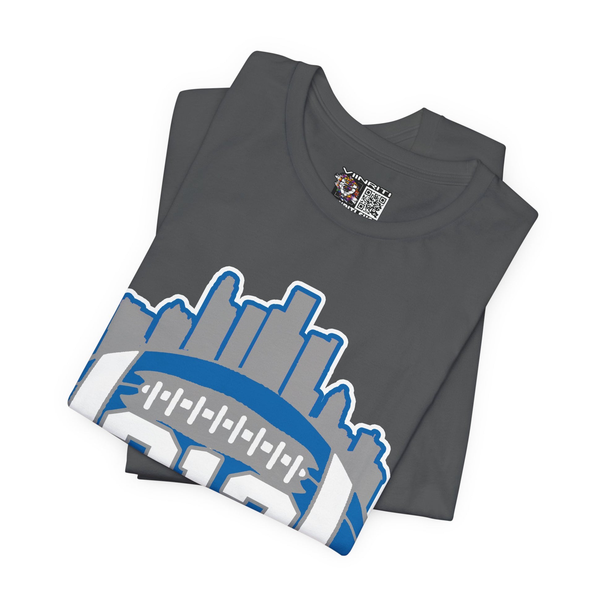 Detroit 313 Football T-Shirt — City Skyline & Number 313 Logo