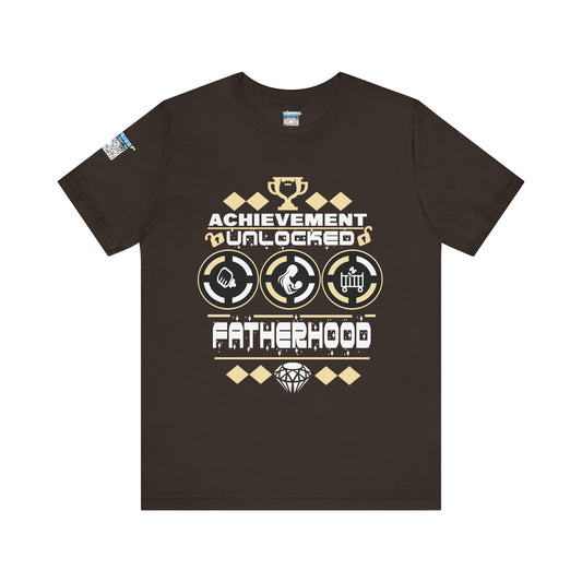 Achievement Unlocked Fatherhood T-Shirt - Unisex Short Sleeve Tee for New Dads