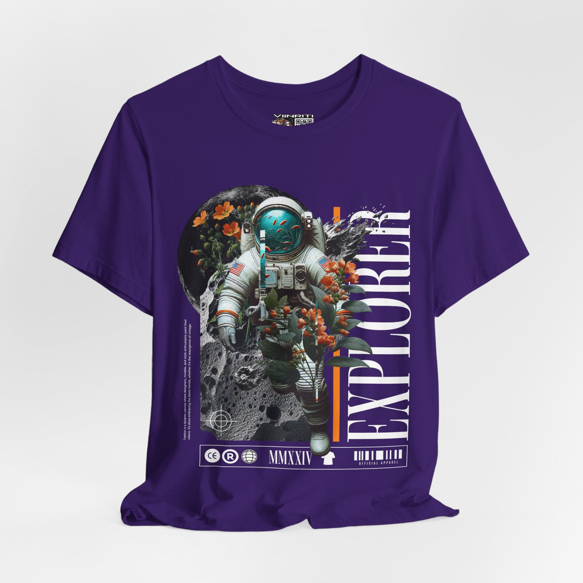 Astronaut Floral Tee — Space Explorer Graphic T-Shirt
