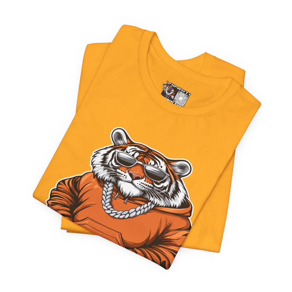 Tiger Streetwear T-Shirt — Cool Cartoon Tiger in Tracksuit Graphic Tee