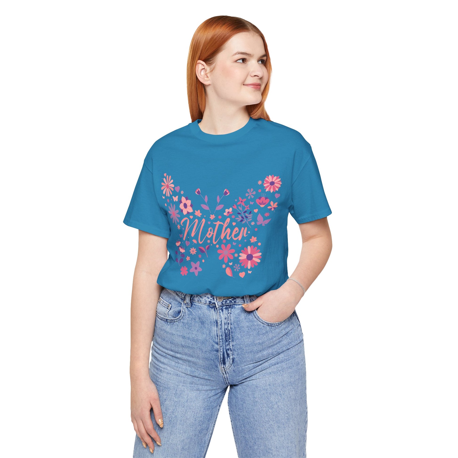 Butterfly Mother T-Shirt,Tee for Mom, Floral Gift, Birthday Present, Mother's Day Apparel, Cute Butterfly Design
