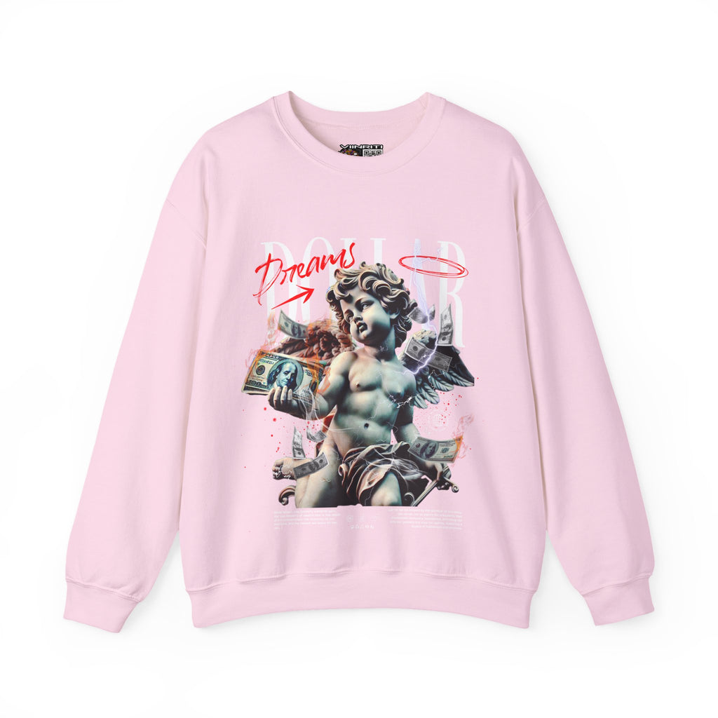 Crewneck Sweatshirt — 'Dollar' Statue Collage Graphic
