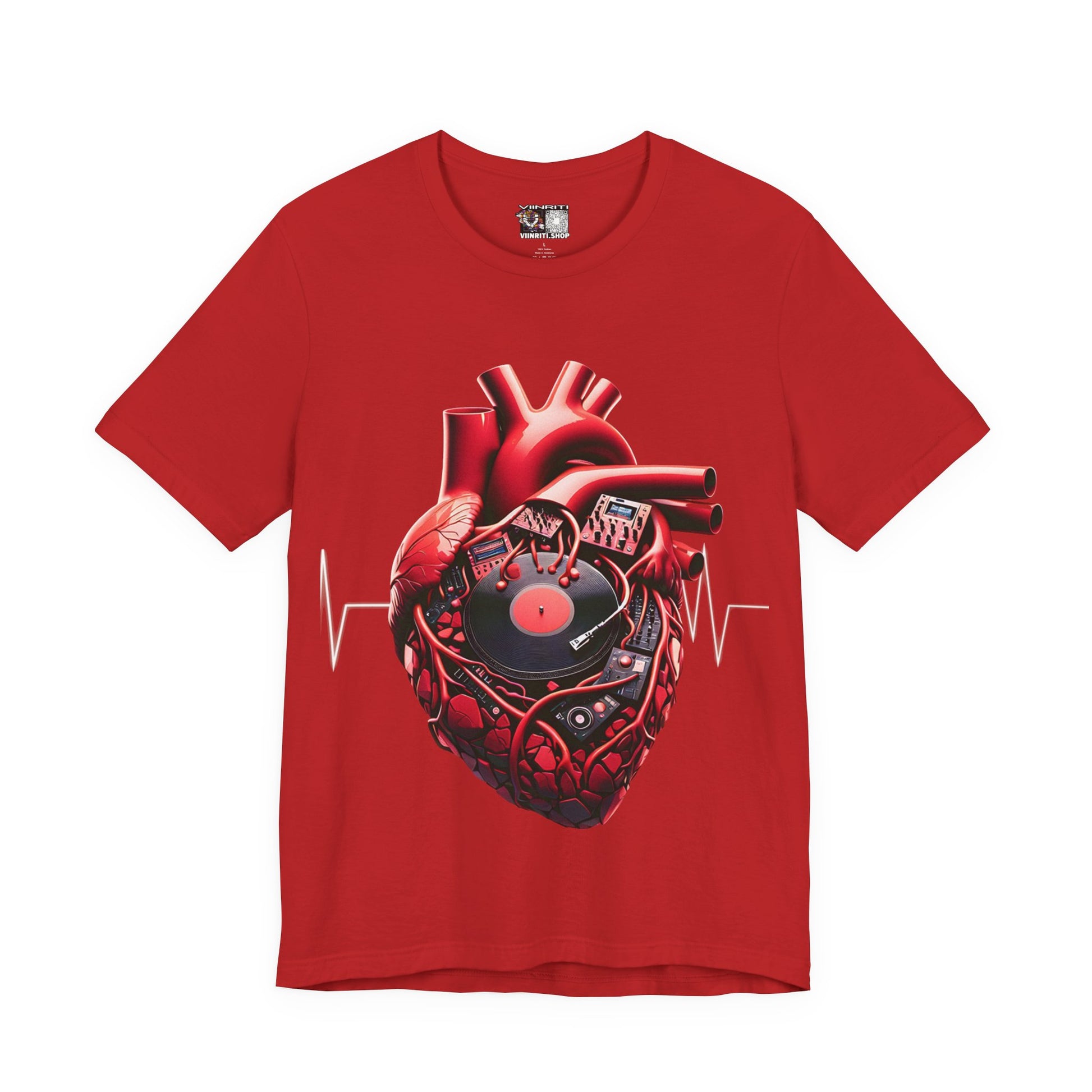 Heart Beat Vinyl Tee — Anatomical Heart Record T-Shirt