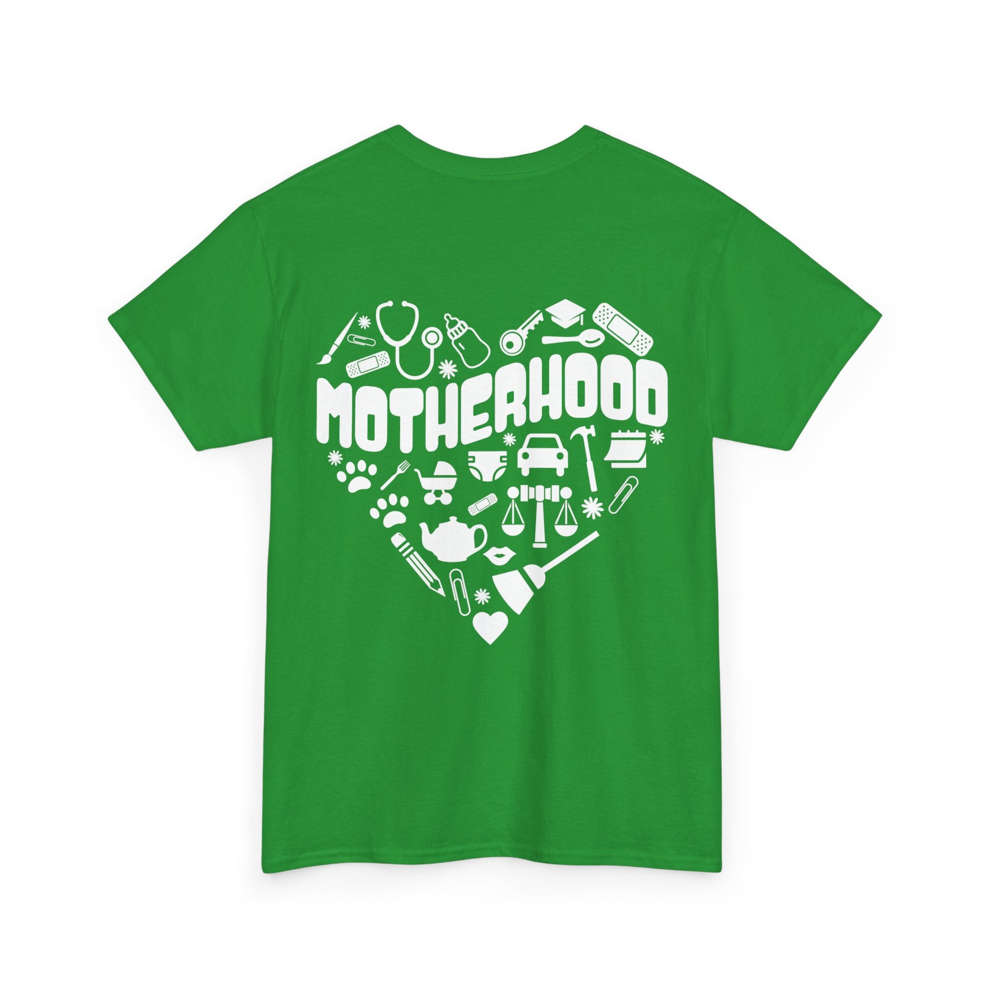 Motherhood Heart Tee — Mom Life Graphic T-Shirt