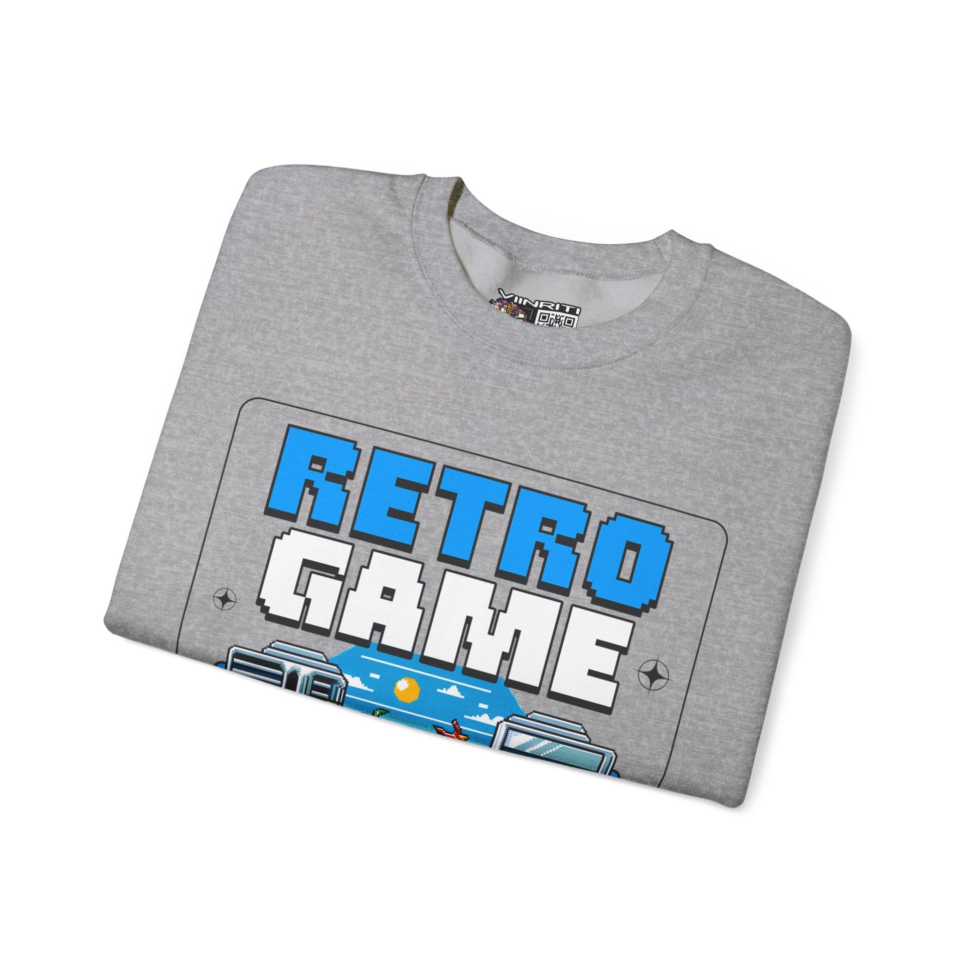 Retro Game Sweatshirt — Vintage 8-Bit Arcade Graphic Crewneck