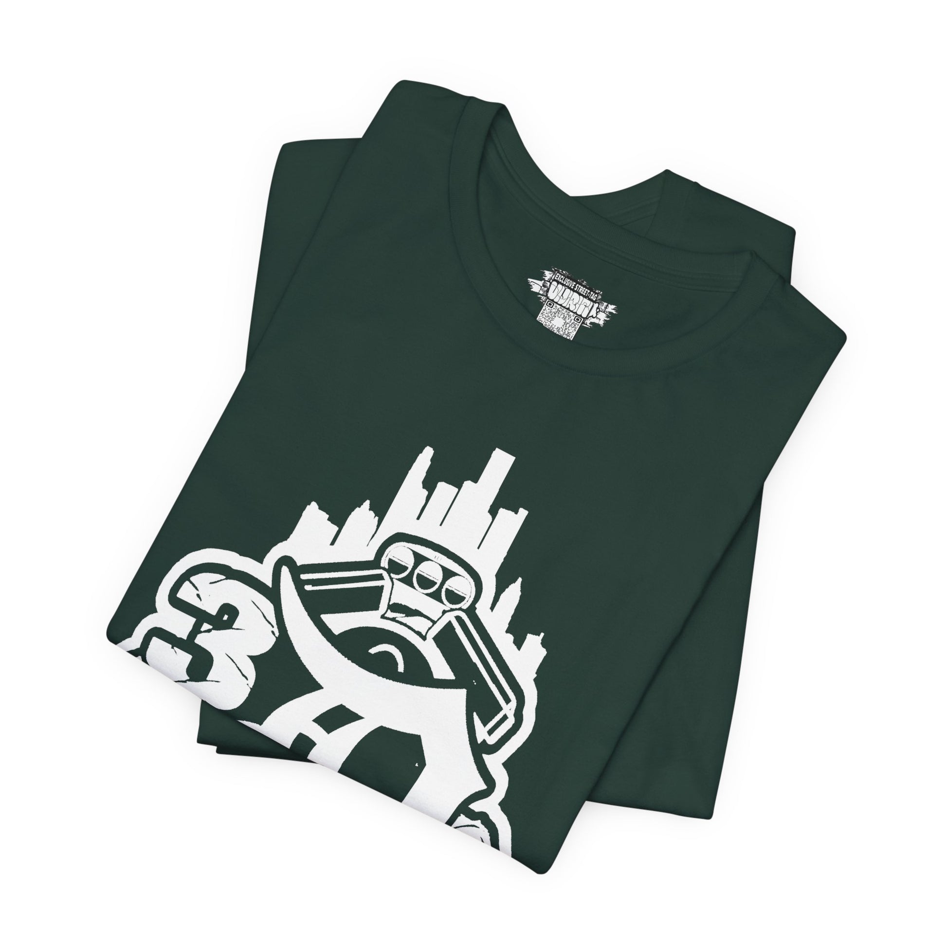 Detroit D Monochrome Tee — City Skyline & Motor Graphic T-Shirt