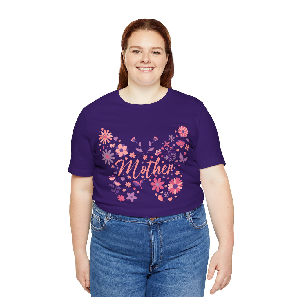 Butterfly Mother T-Shirt,Tee for Mom, Floral Gift, Birthday Present, Mother's Day Apparel, Cute Butterfly Design
