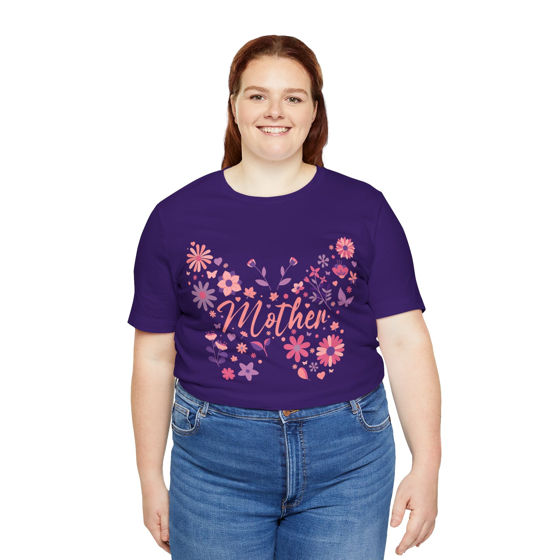 Butterfly Mother T-Shirt,Tee for Mom, Floral Gift, Birthday Present, Mother's Day Apparel, Cute Butterfly Design